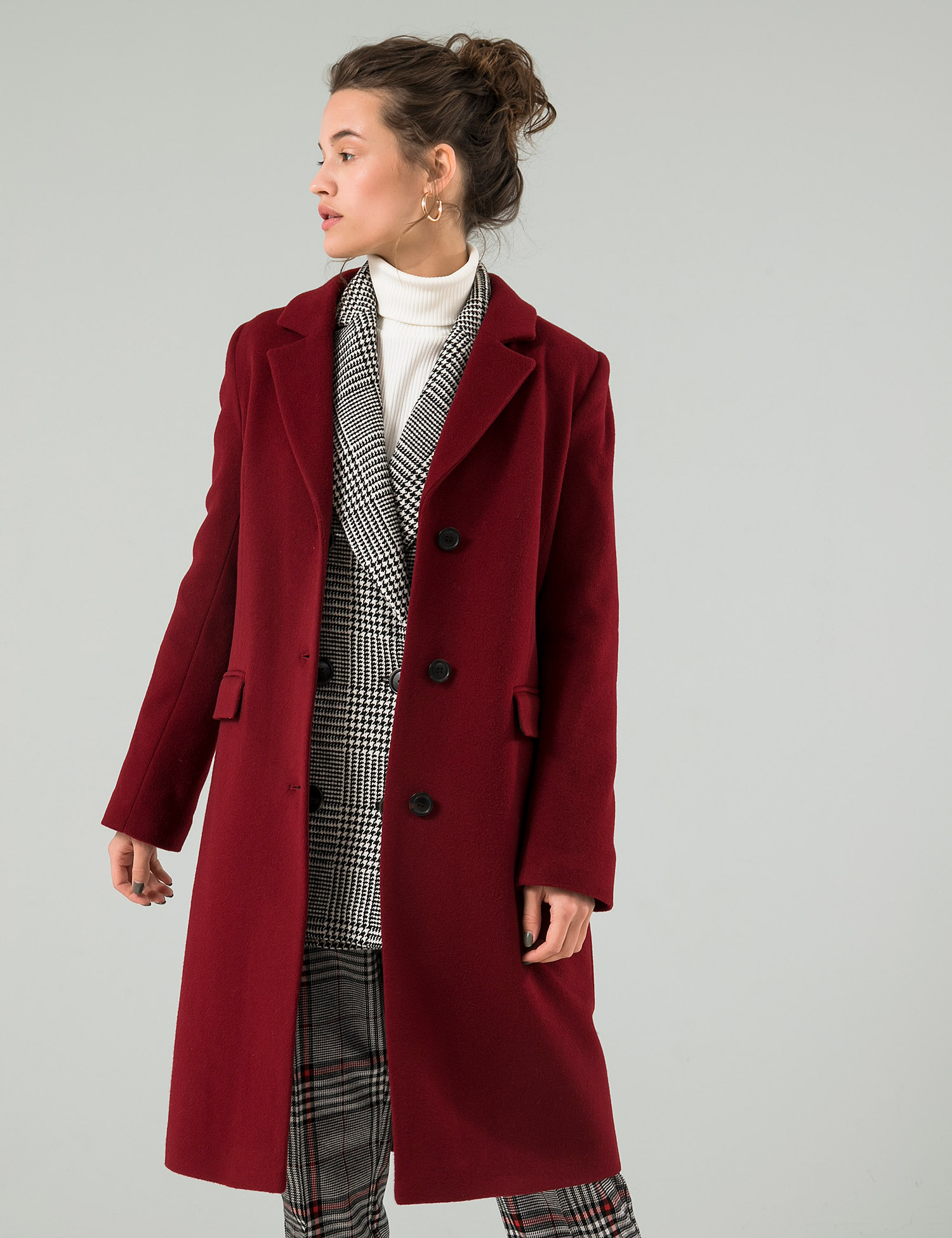 Картинка Жіноче бордове пальто