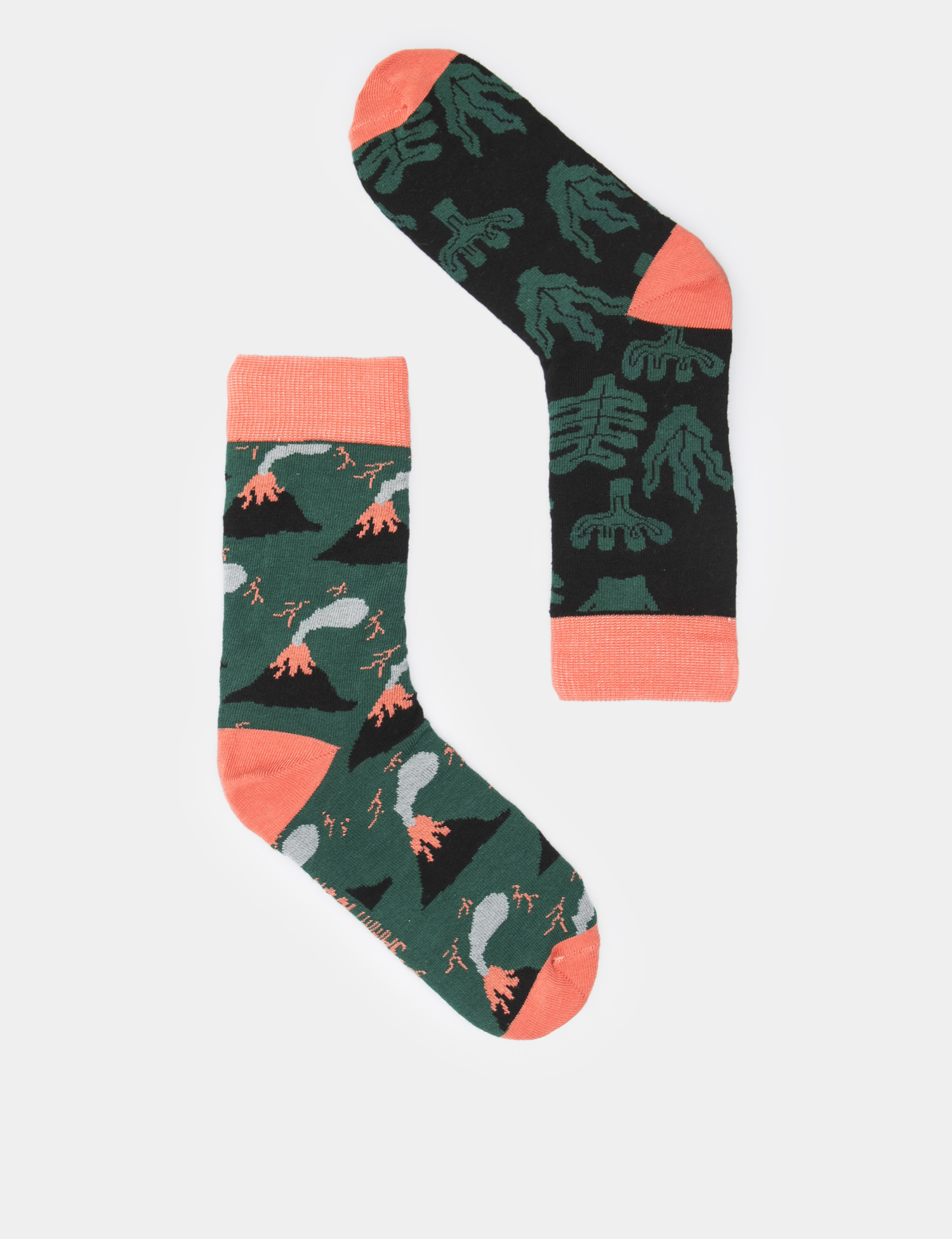 Картинка Жіночі темно-зелені шкарпетки з візерунком