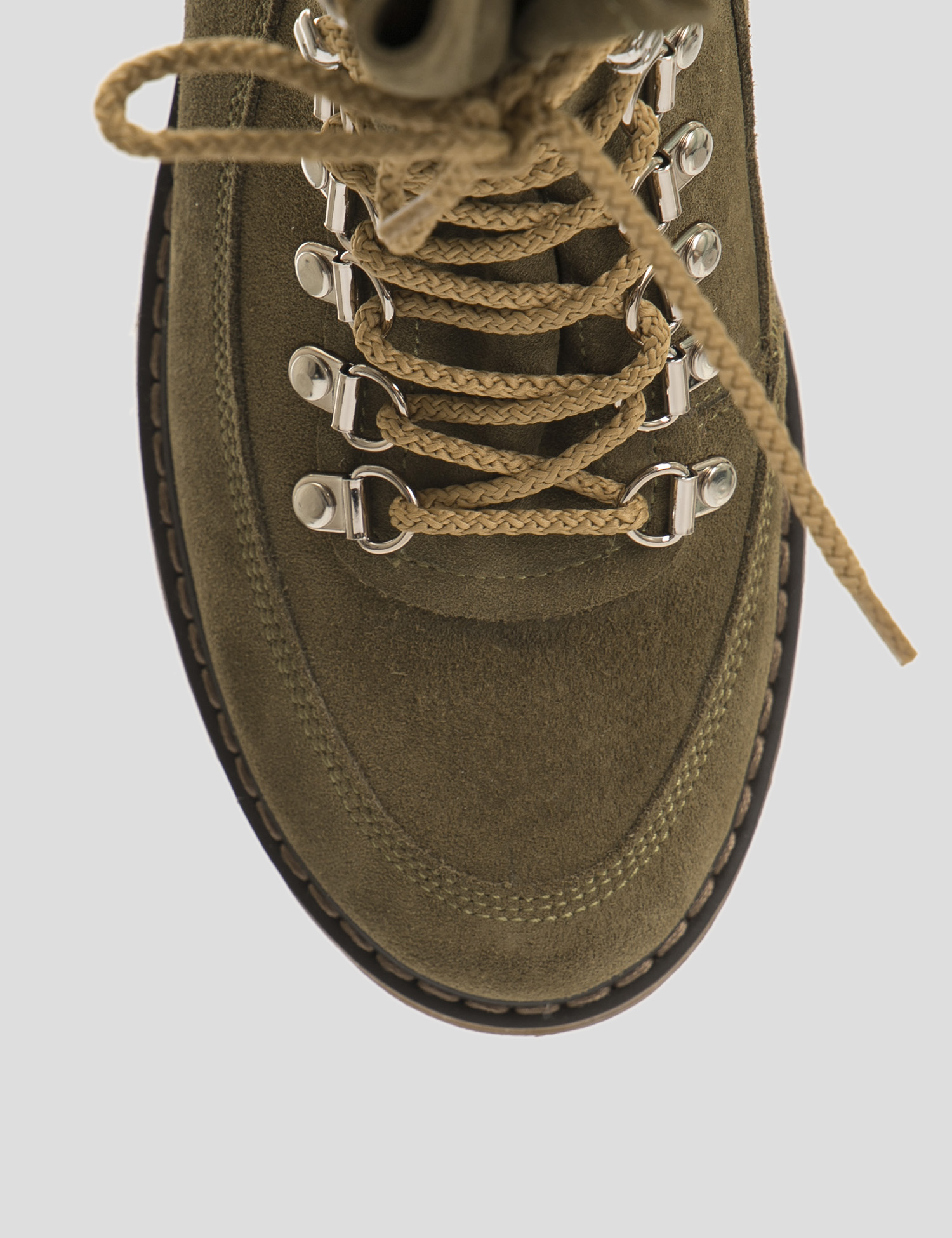 Картинка Жіночі замшеві зелені черевики