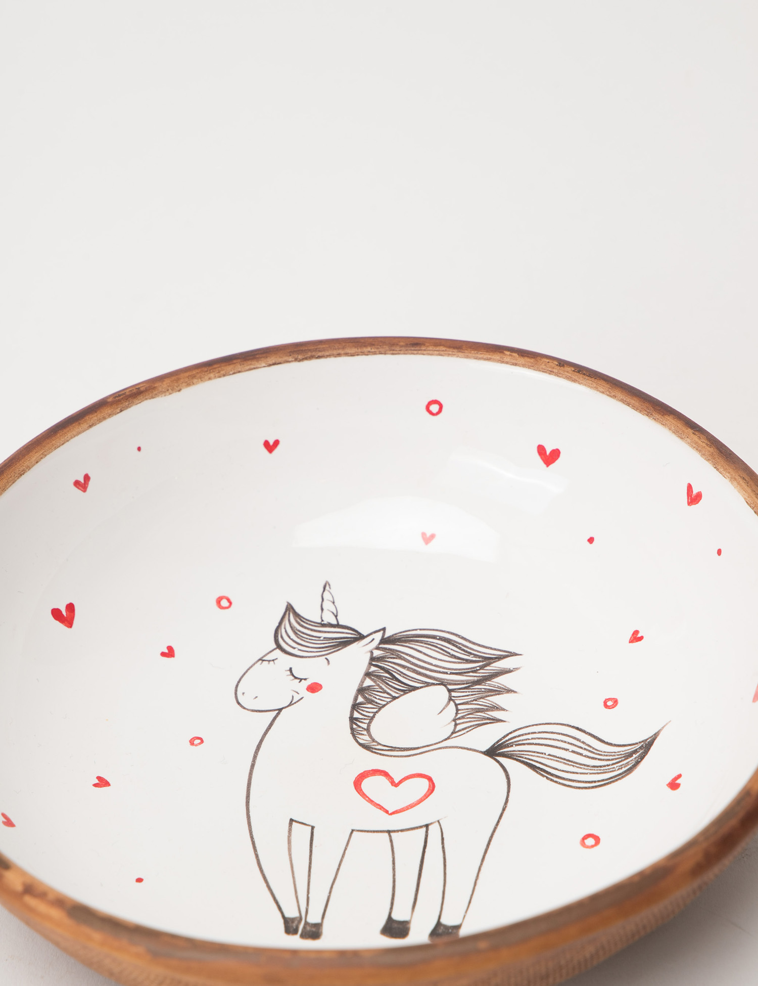 Картинка Біло-коричнева керамічна тарілка з візерунком 18 см