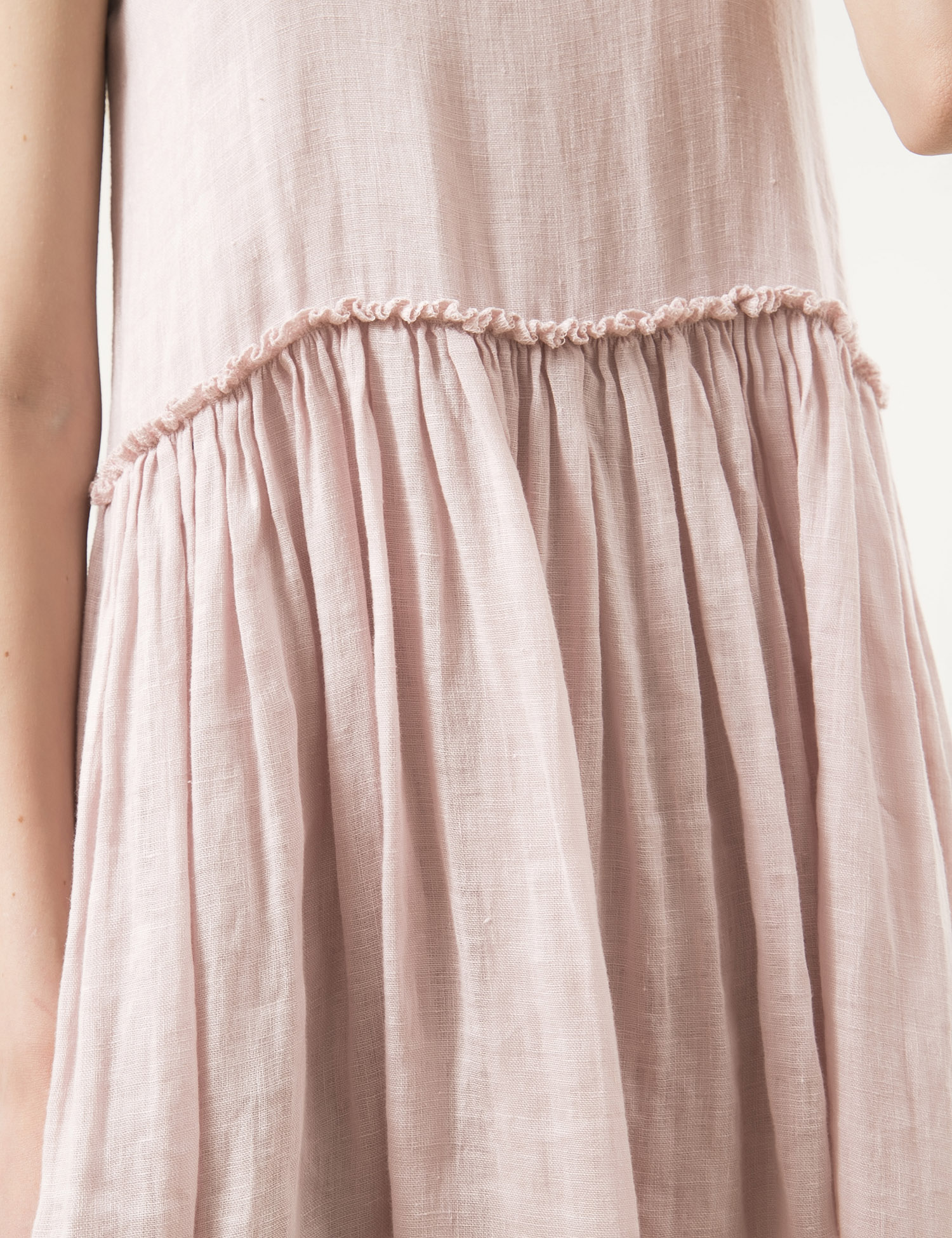 Картинка Рожева лляна сукня з асиметричним низом