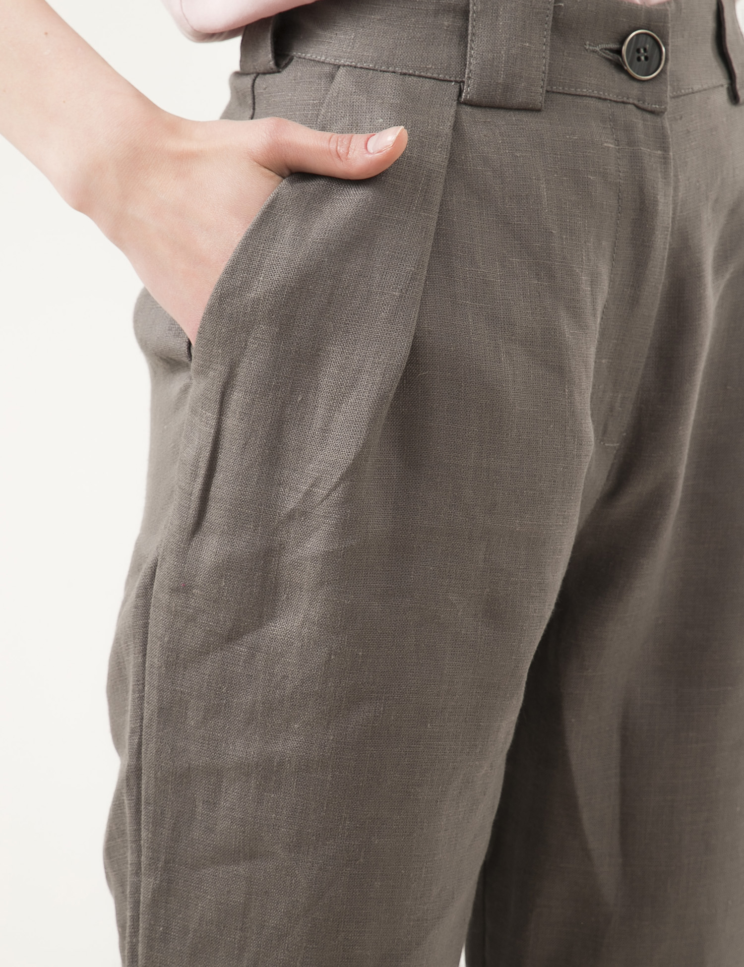 Картинка Темно-сірі лляні брюки