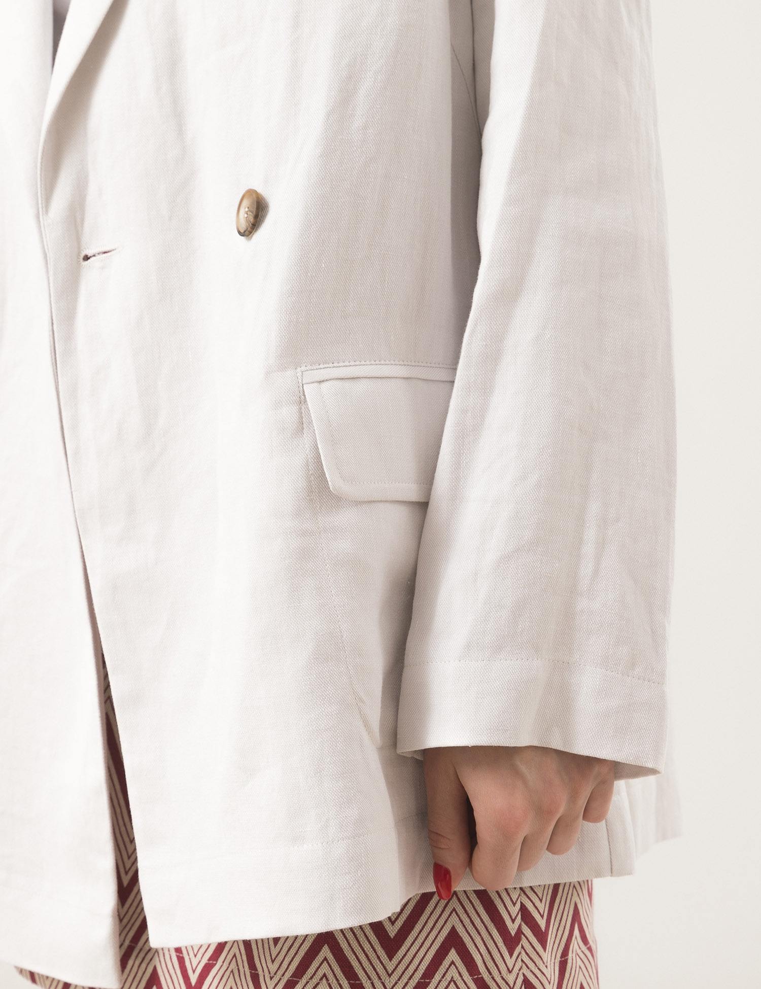 Картинка Жіночий білий лляний піджак