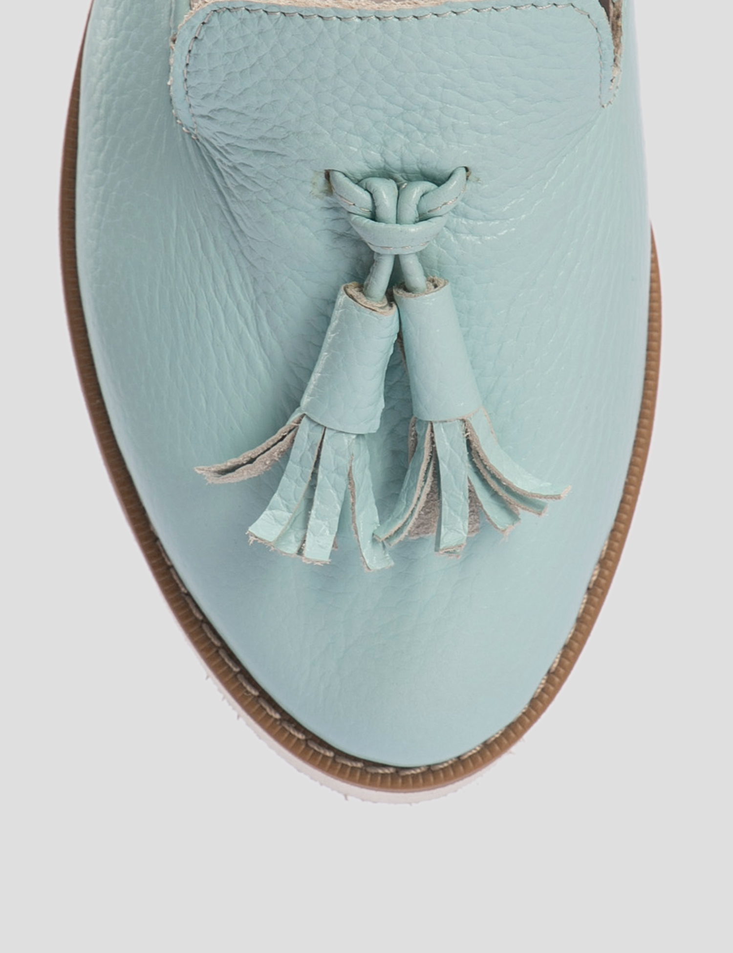 Картинка Жіночі блакитні шкіряні туфлі