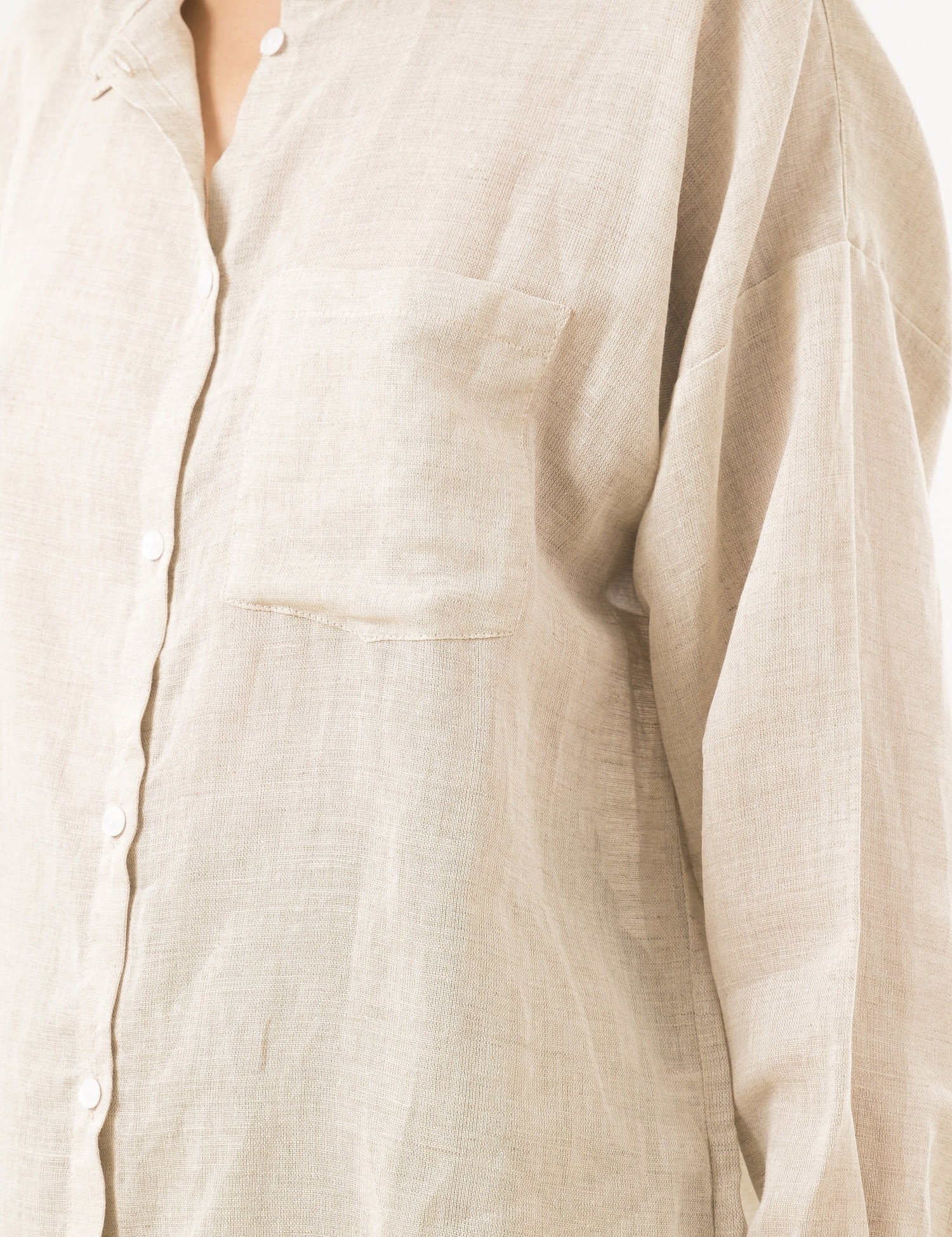 Картинка Жіноча бежева лляна сорочка