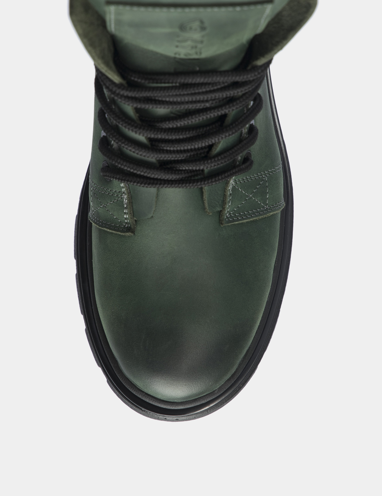 Картинка Жіночі зелені шкіряні черевики