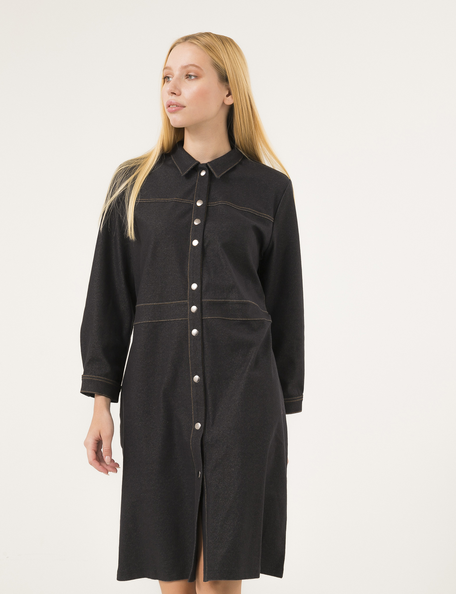 Картинка Чорна сукня-сорочка