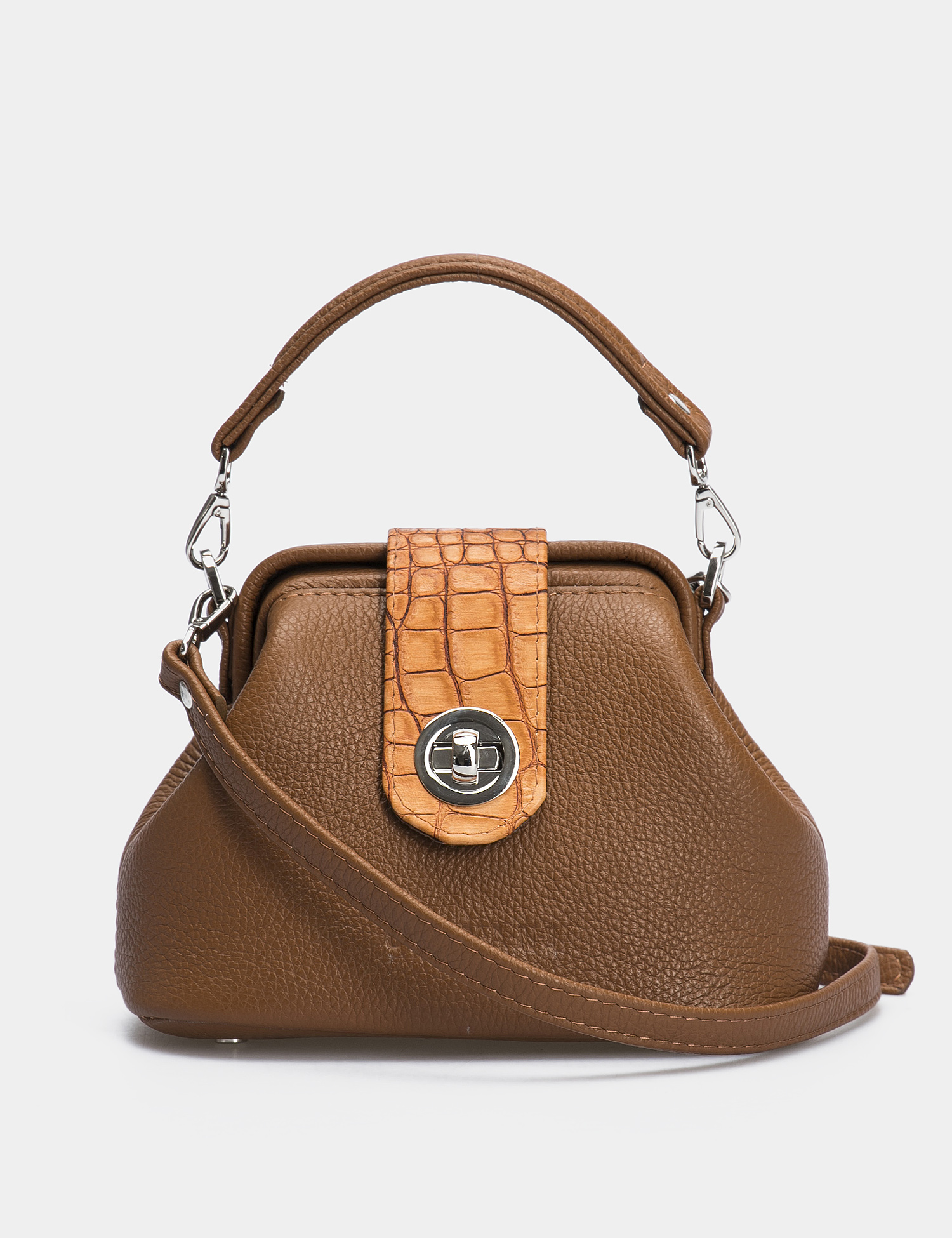 Картинка Жіноча коричнева шкіряна сумка