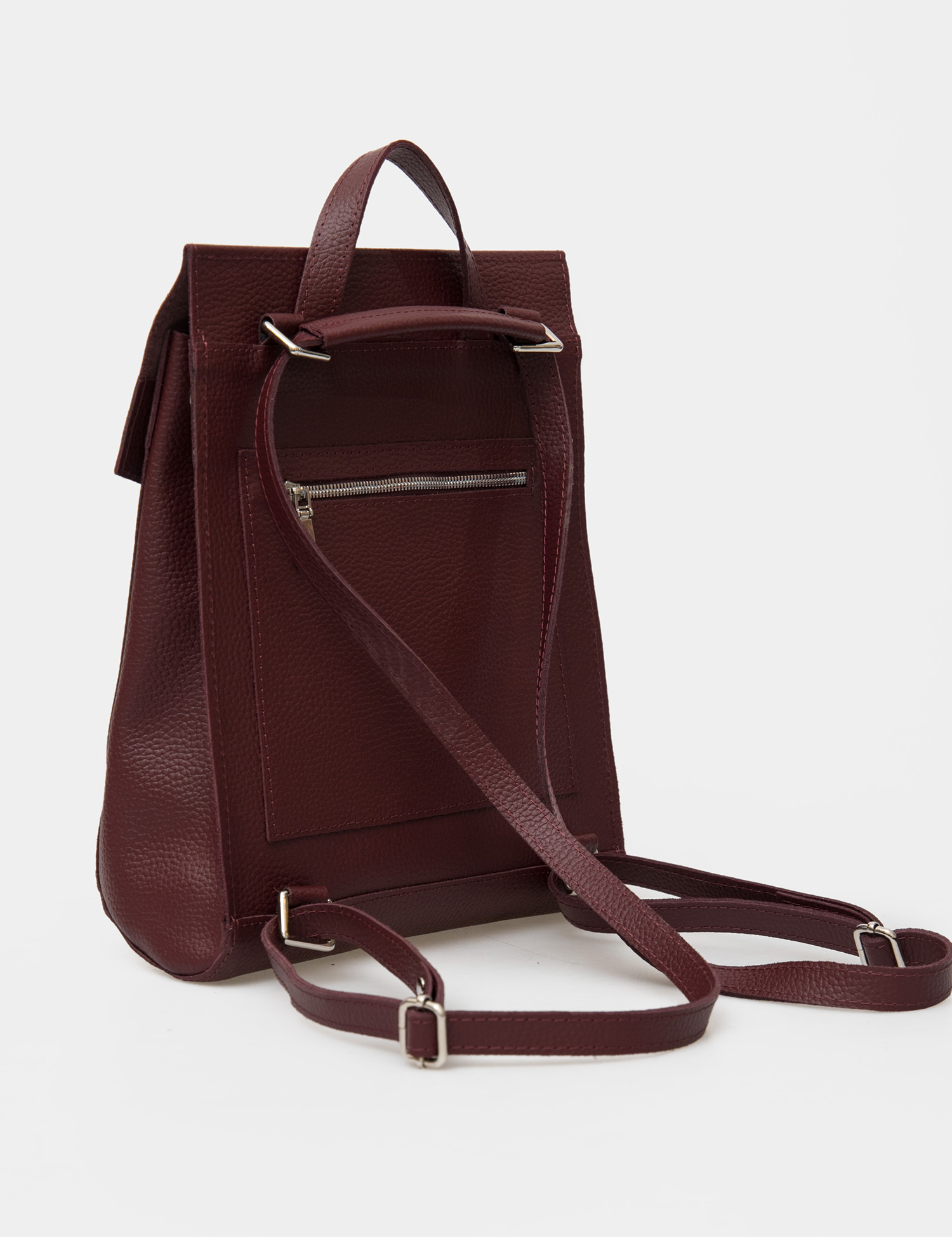 Картинка Бордовий шкіряний рюкзак