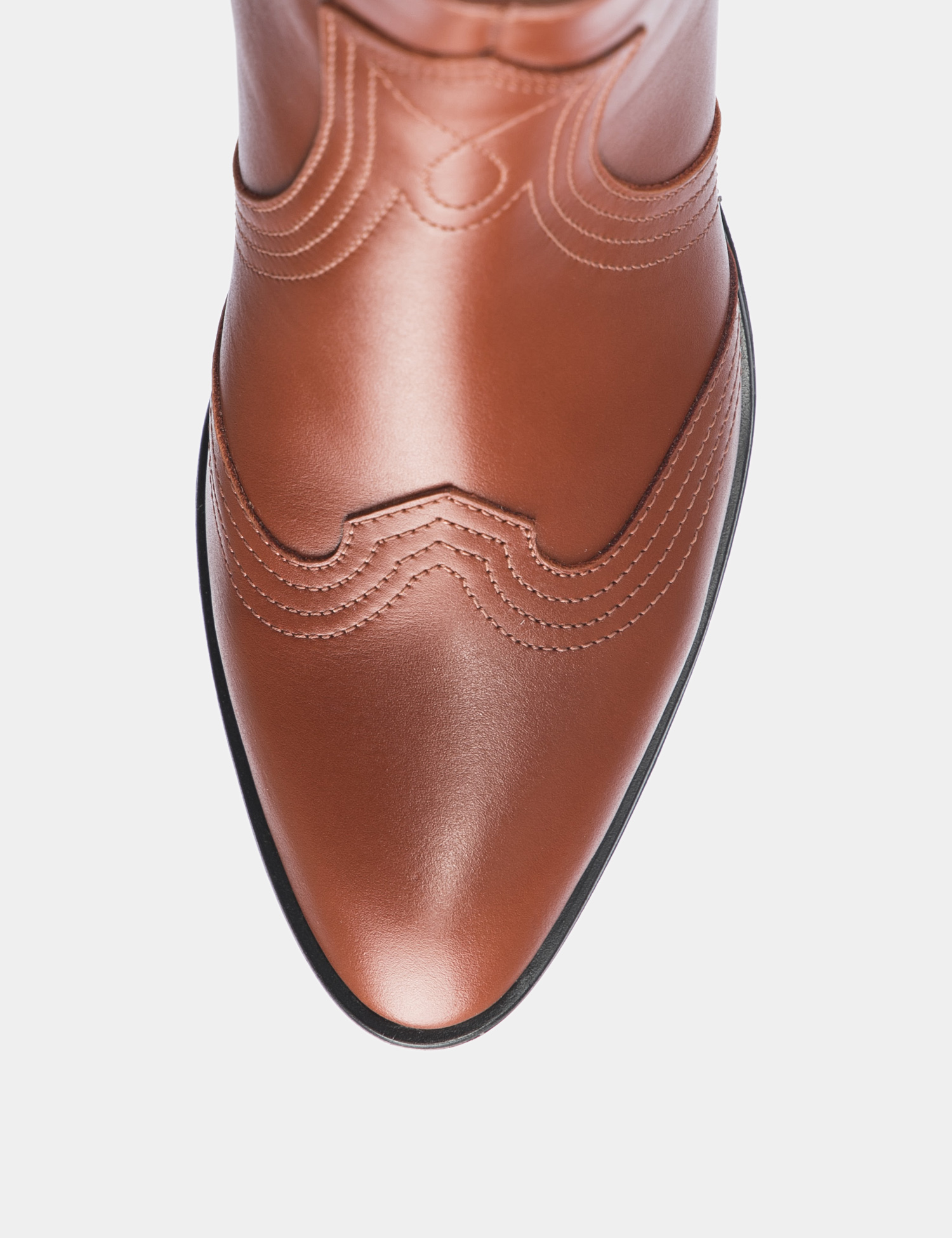 Картинка Жіночі коричневі шкіряні чоботи