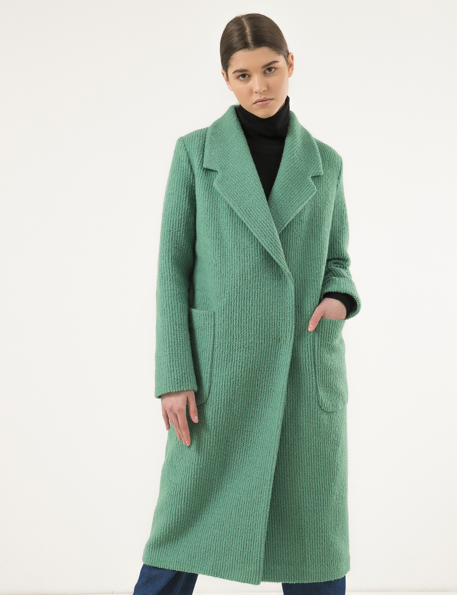 Картинка Жіноче зелене пальто