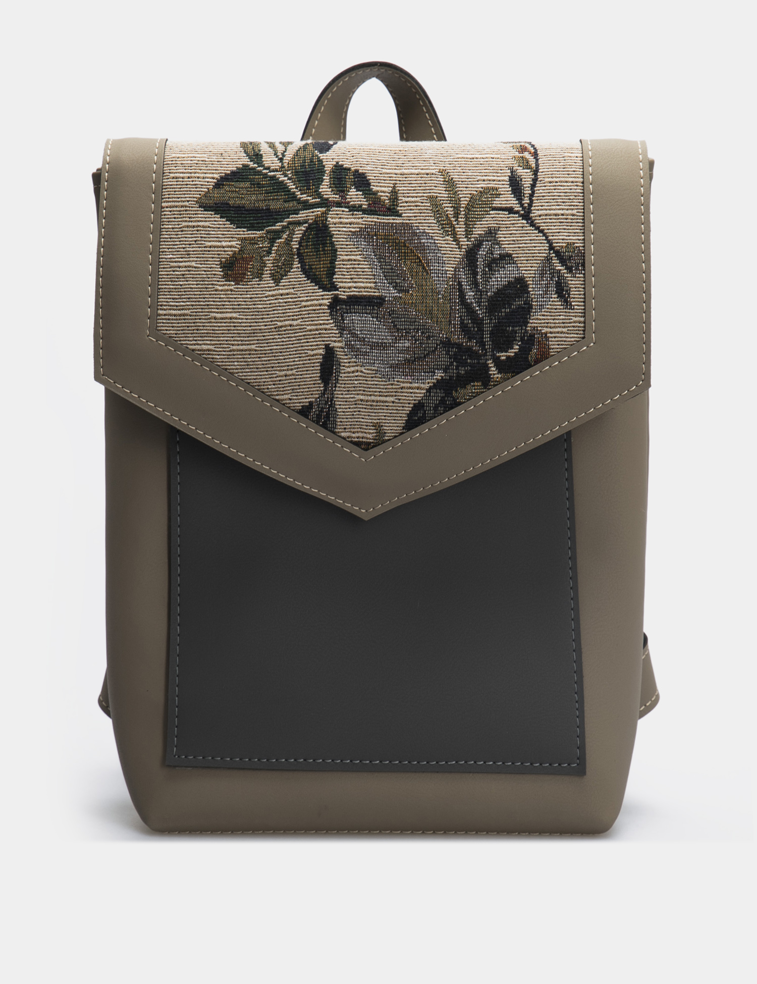 Картинка Жіночий бежевий рюкзак з візерунком