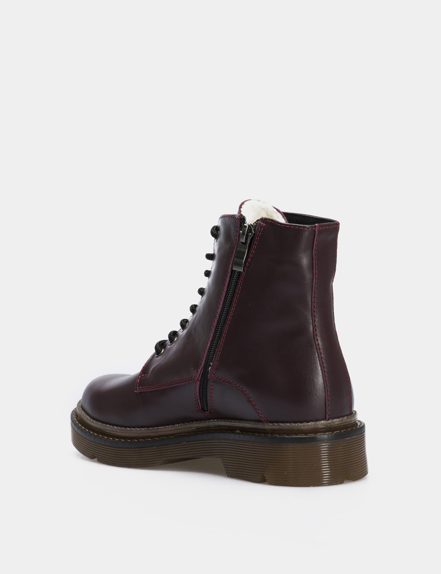 Картинка Жіночі бордові шкіряні черевики