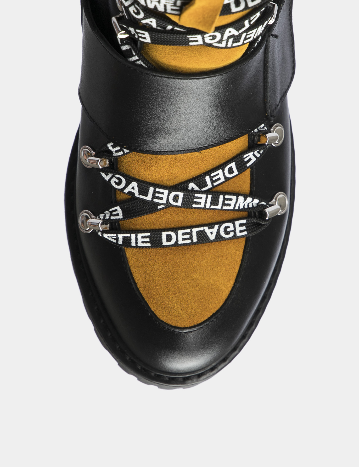 Картинка Жіночі чорно-жовті шкіряні черевики