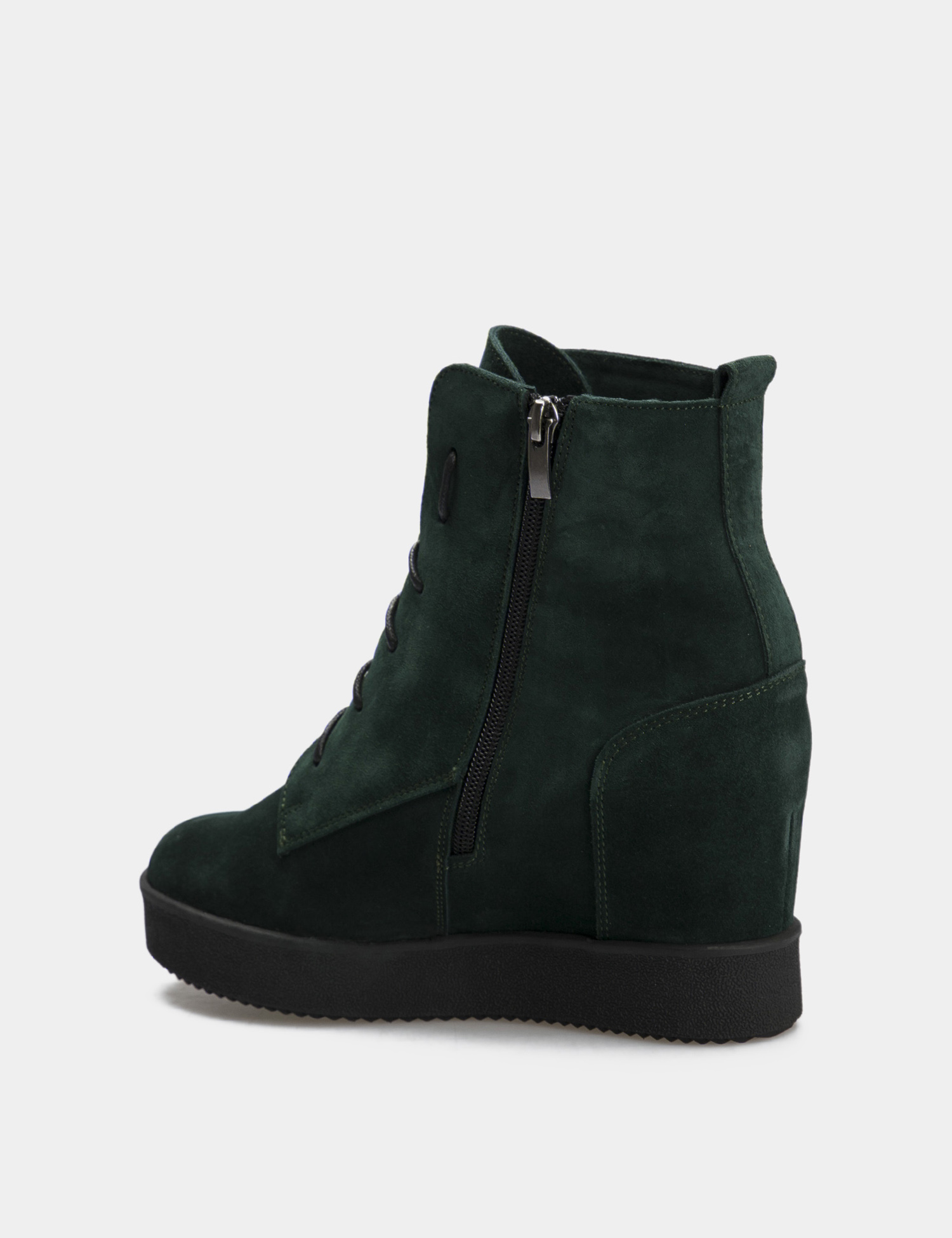 Картинка Жіночі зелені замшеві черевики