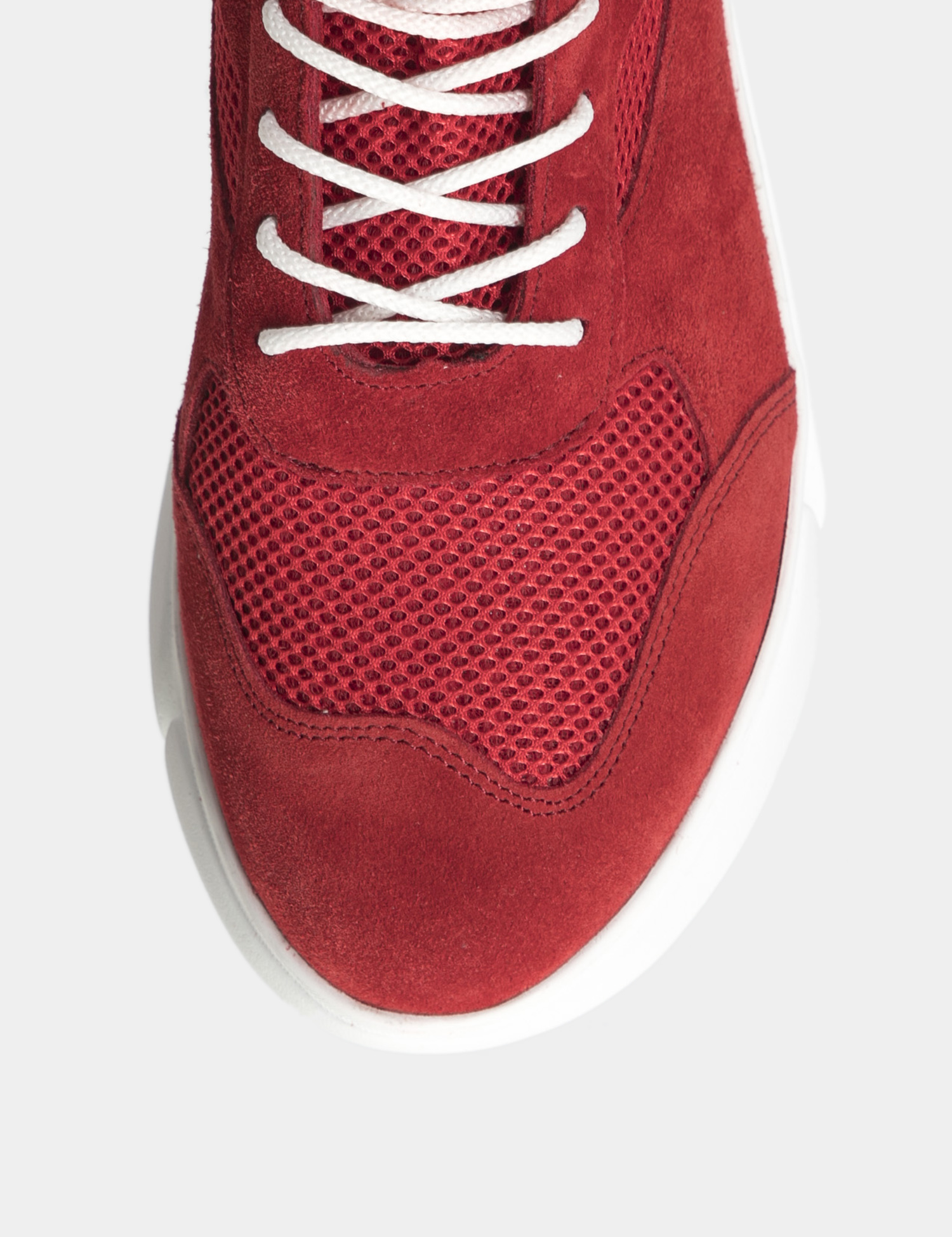 Картинка Жіночі червоні замшеві кросівки