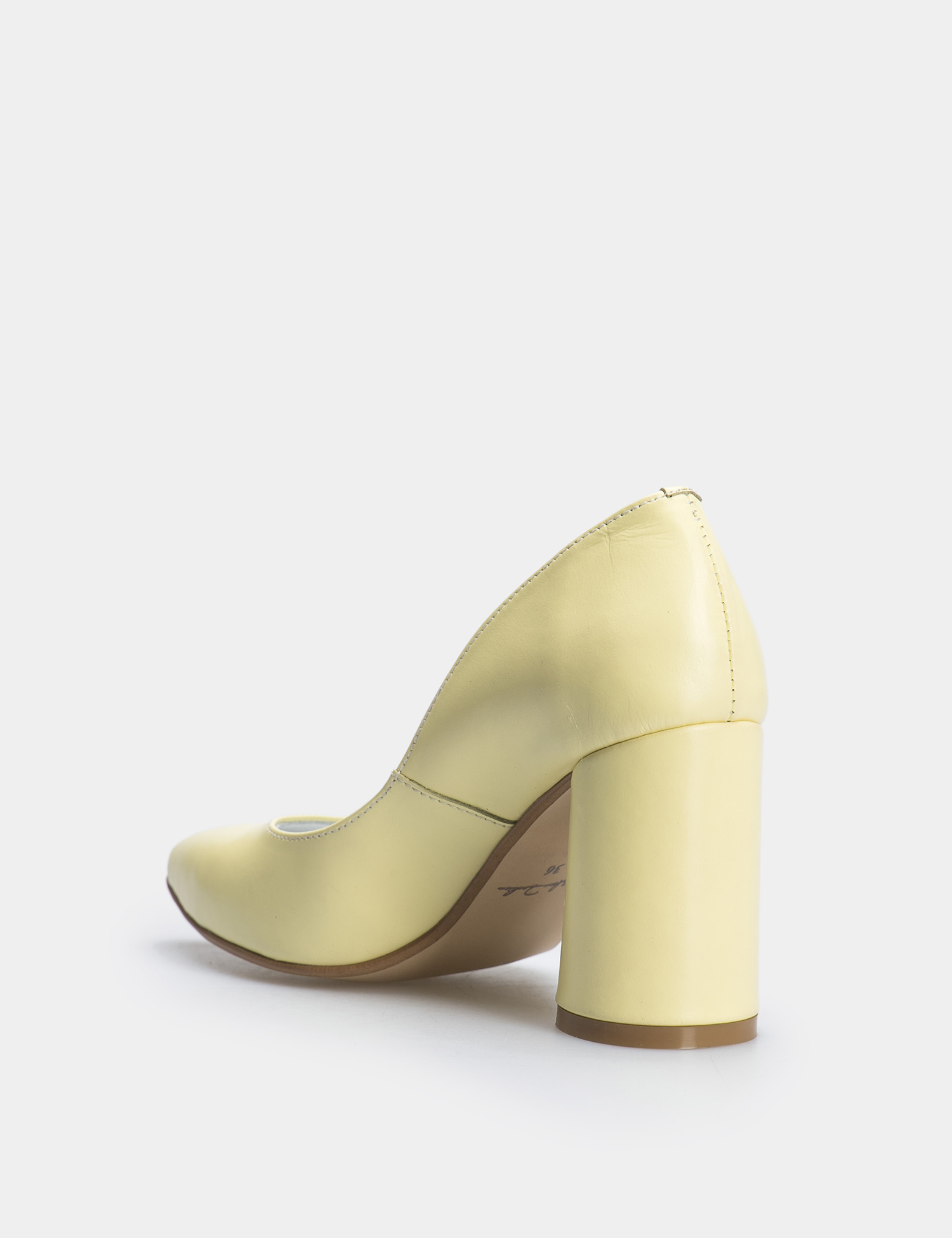 Картинка Жіночі жовті шкіряні туфлі