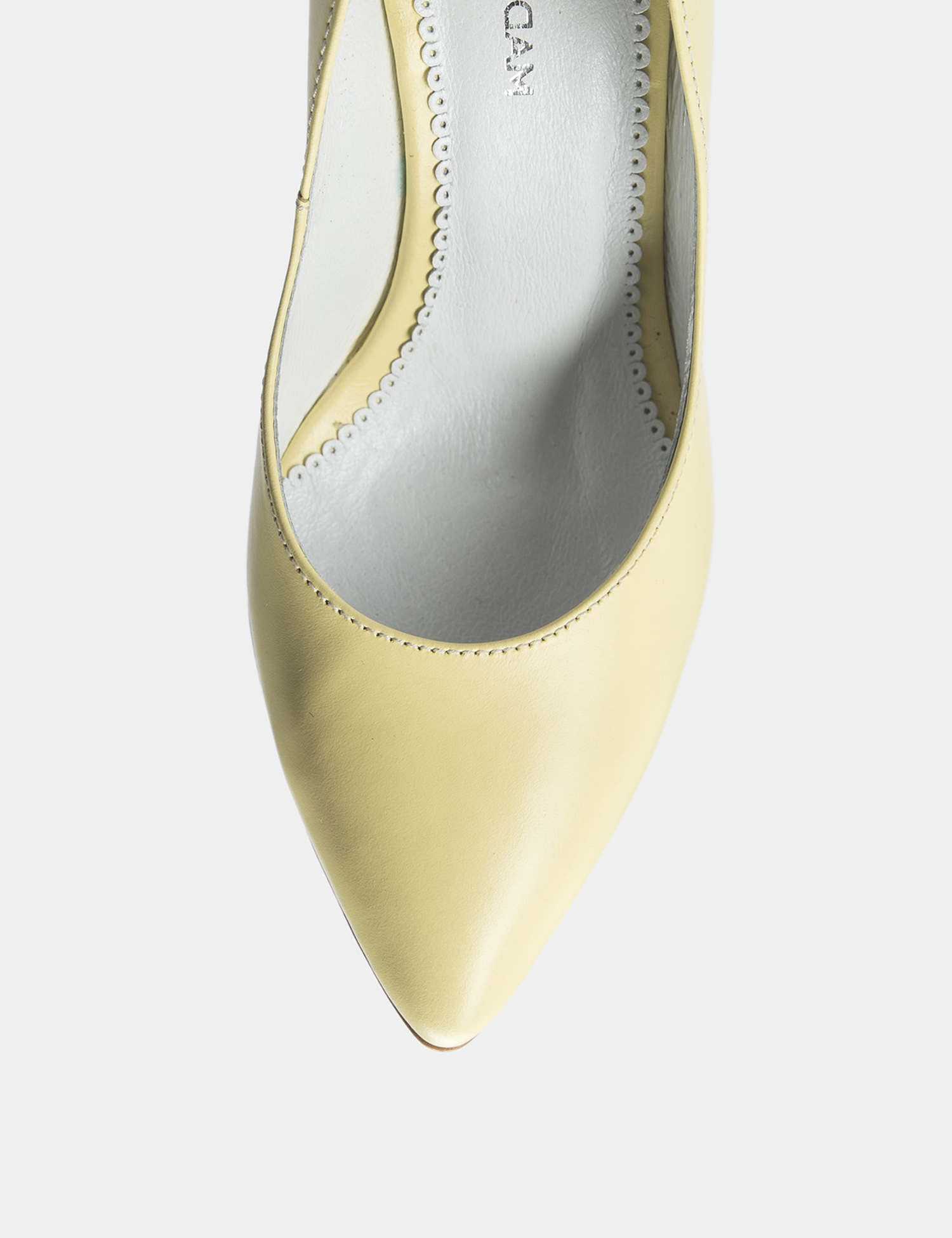 Картинка Жіночі жовті шкіряні туфлі