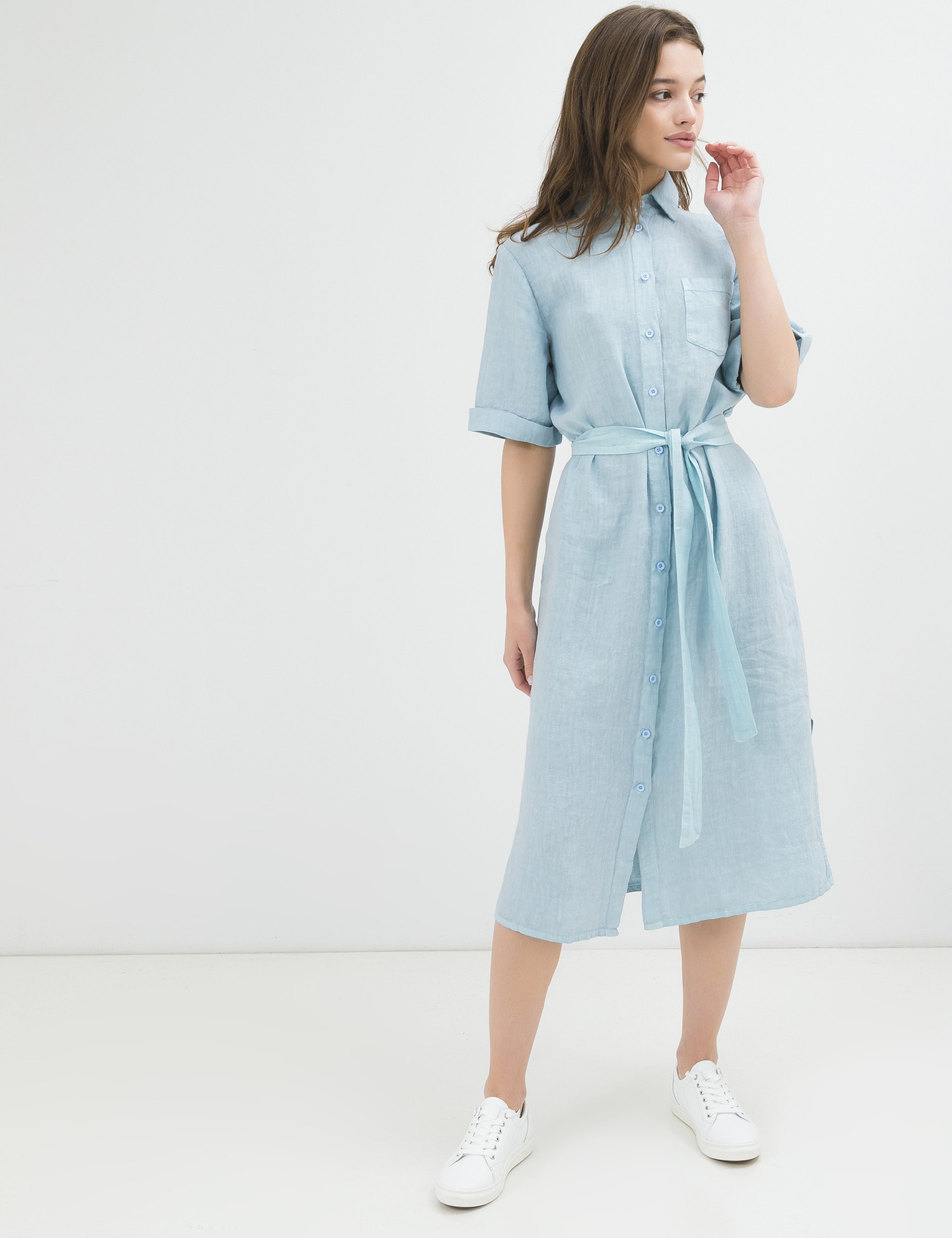 Картинка Блакитна лляна сукня