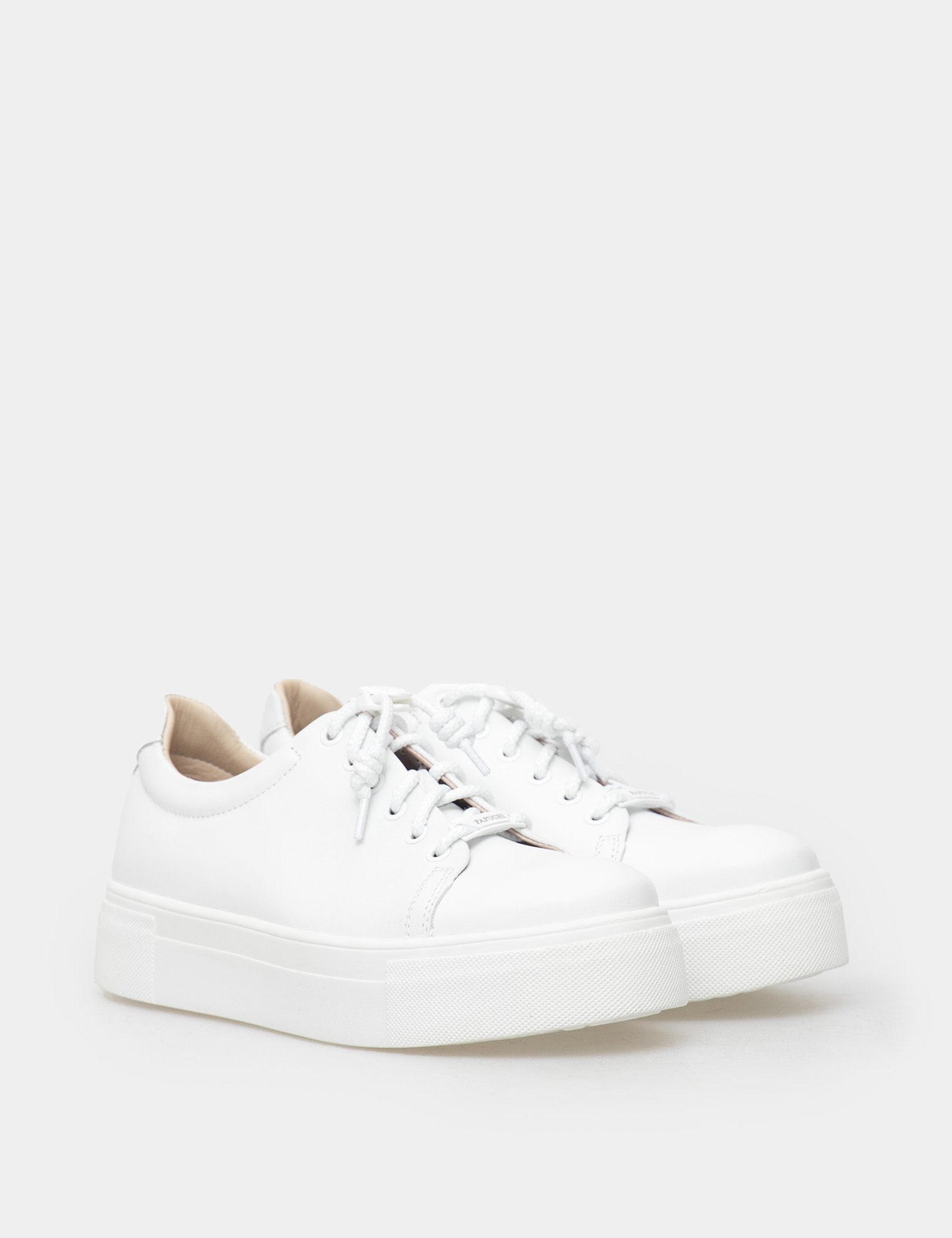 Картинка Жіночі білі шкіряні кеди