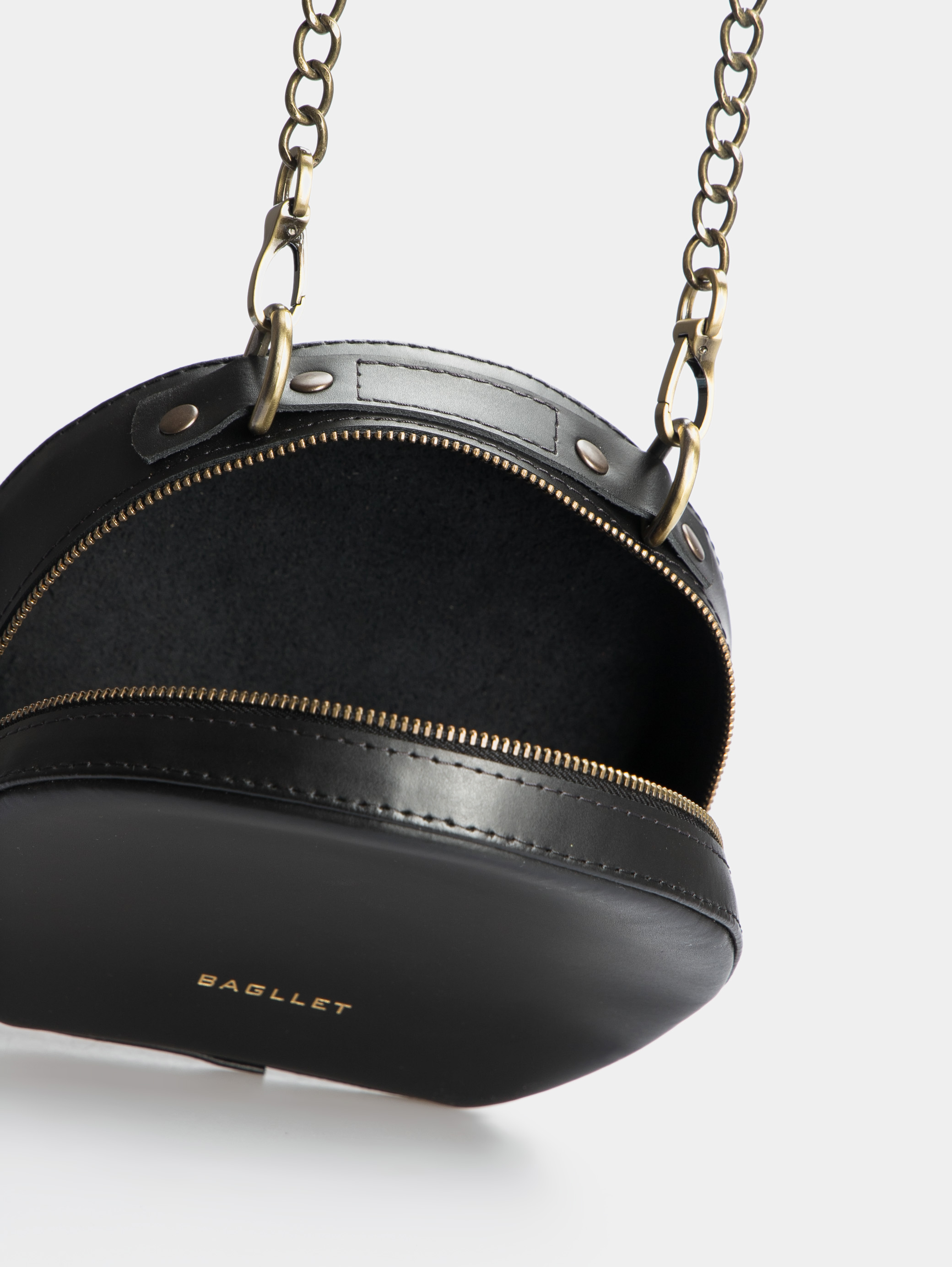 Картинка Жіноча чорна шкіряна сумка