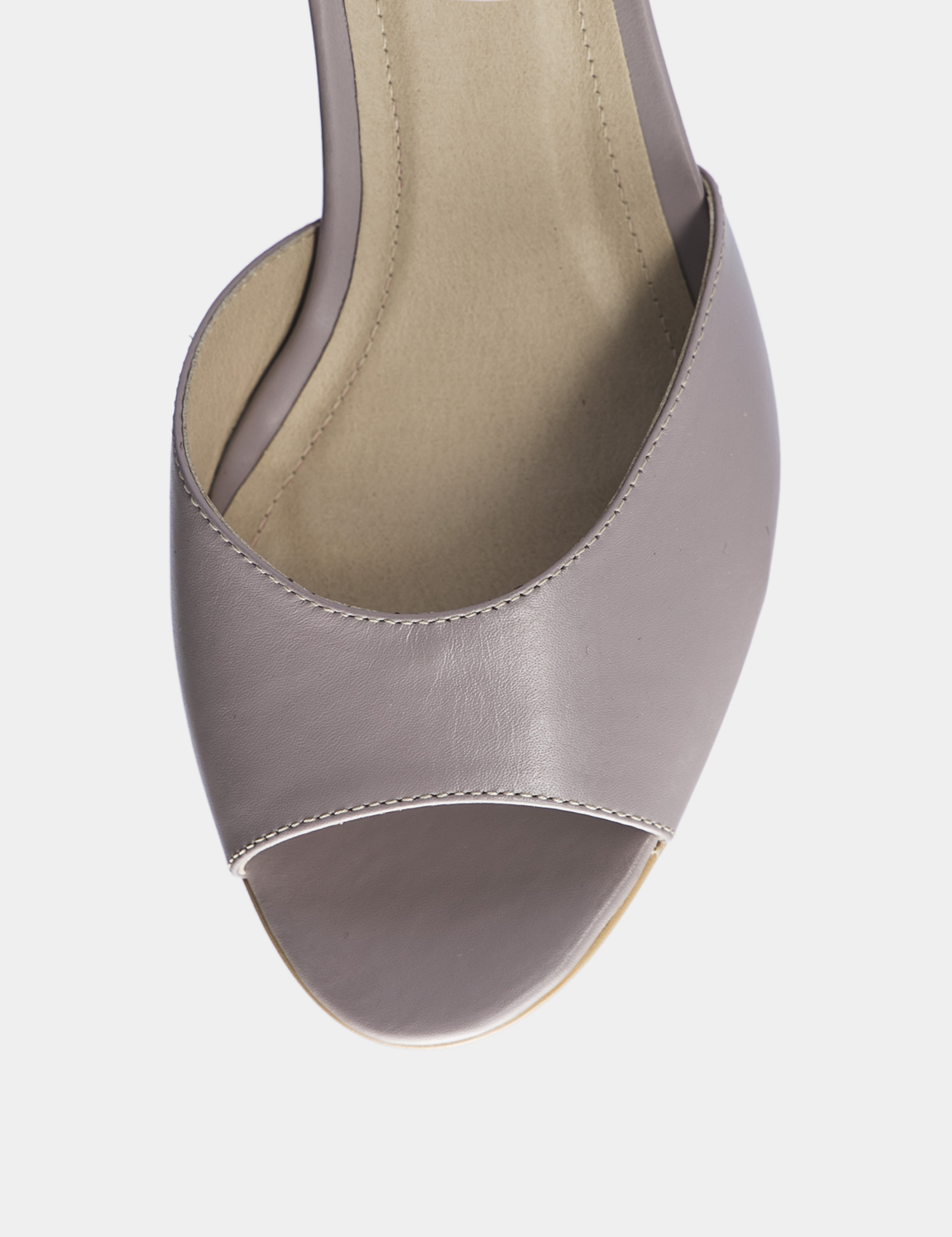 Картинка Жіночі бузкові шкіряні босоніжки