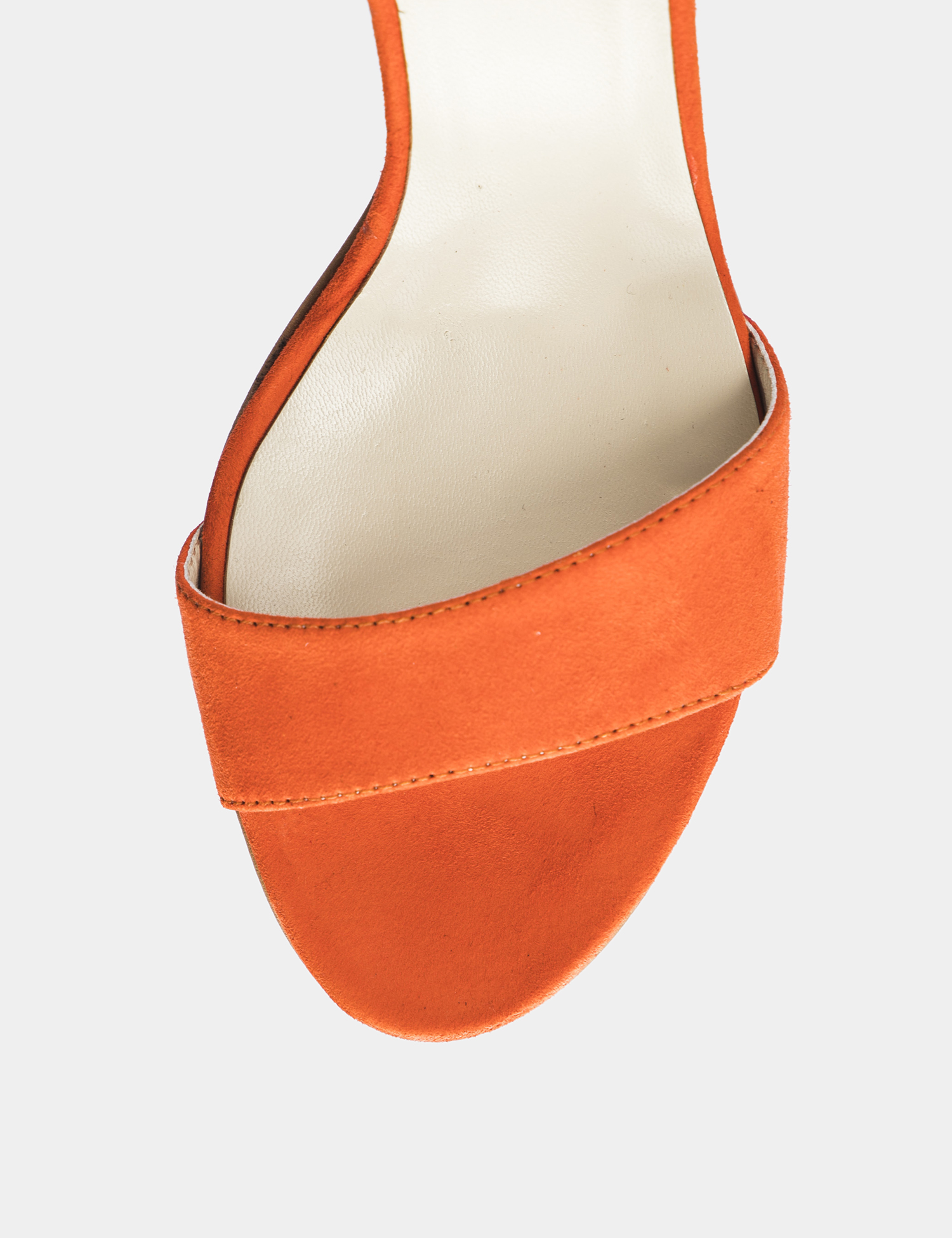 Картинка Жіночі помаранчеві замшеві босоніжки