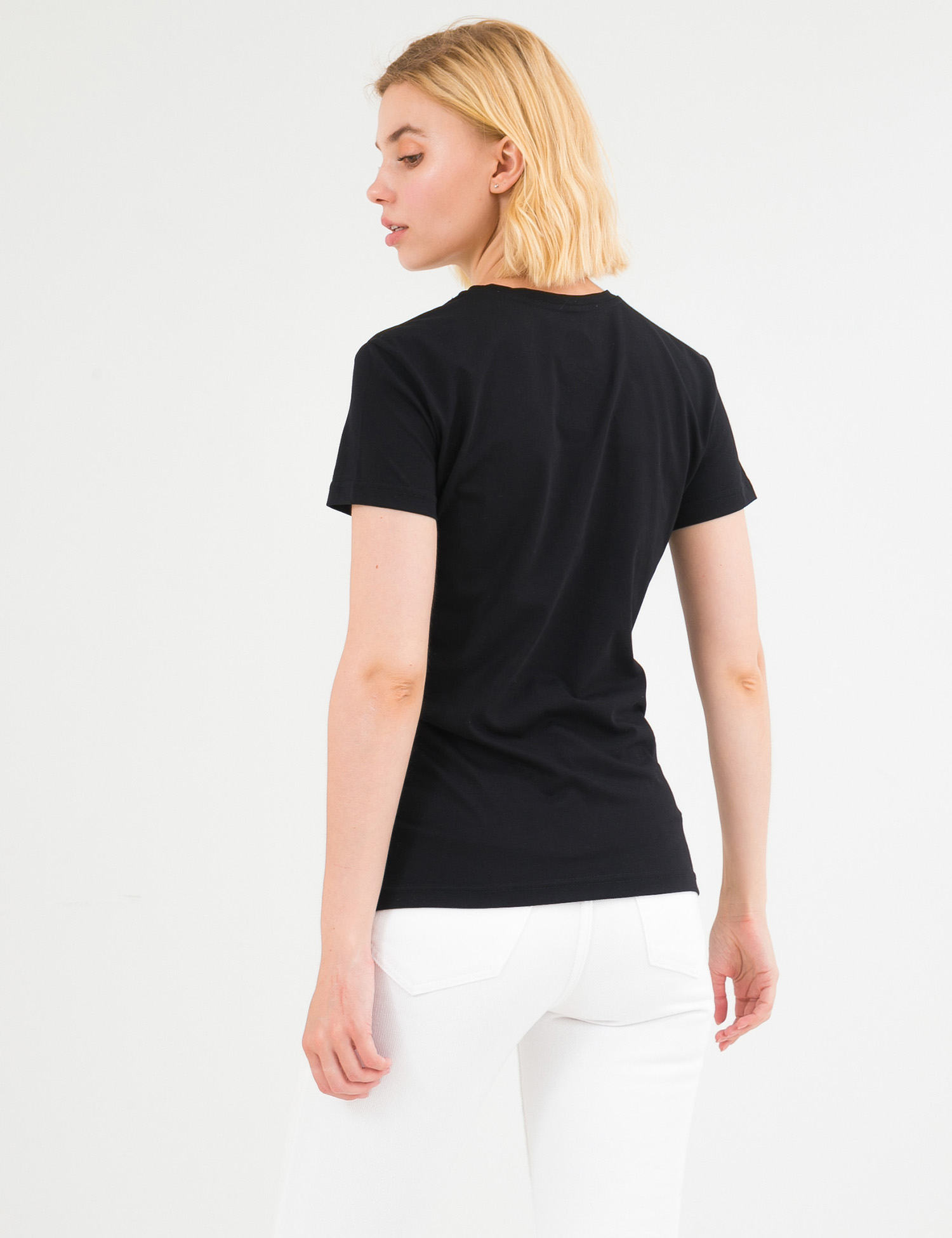 Image Жіноча чорна футболка з принтом