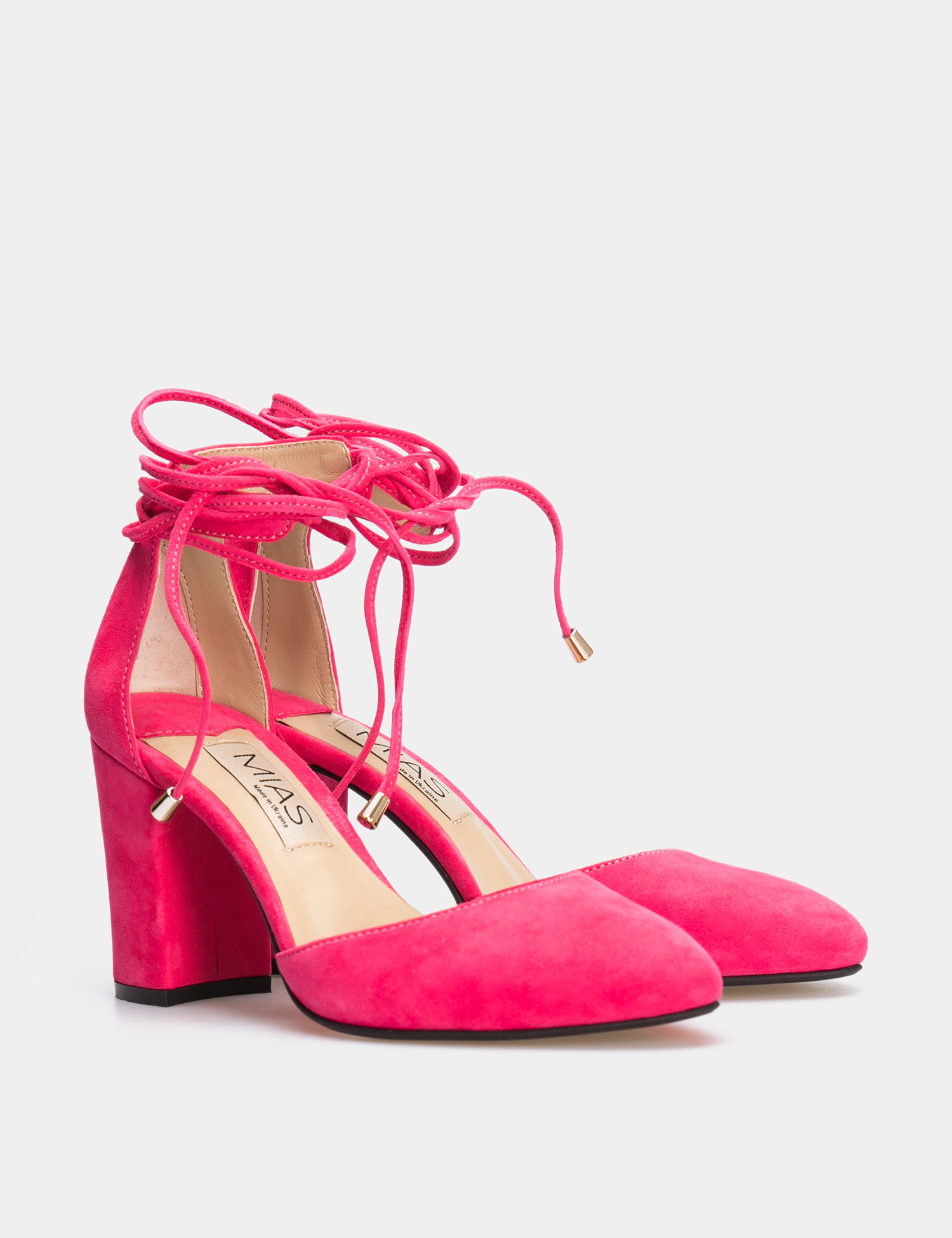 Картинка Рожеві замшеві туфлі на підборах