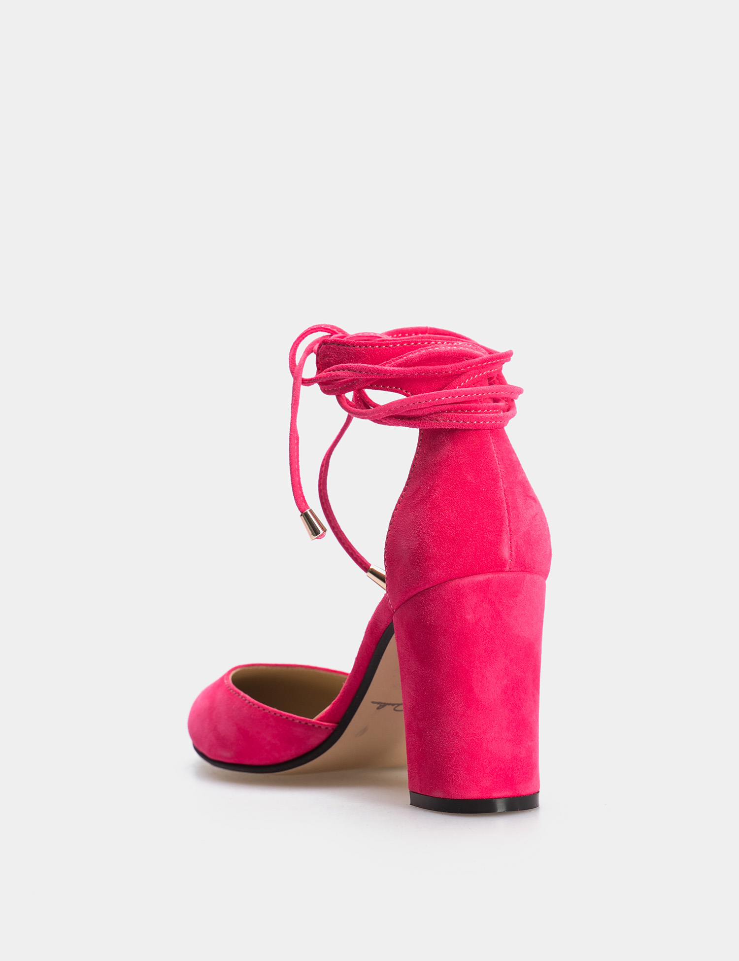 Картинка Рожеві замшеві туфлі на підборах