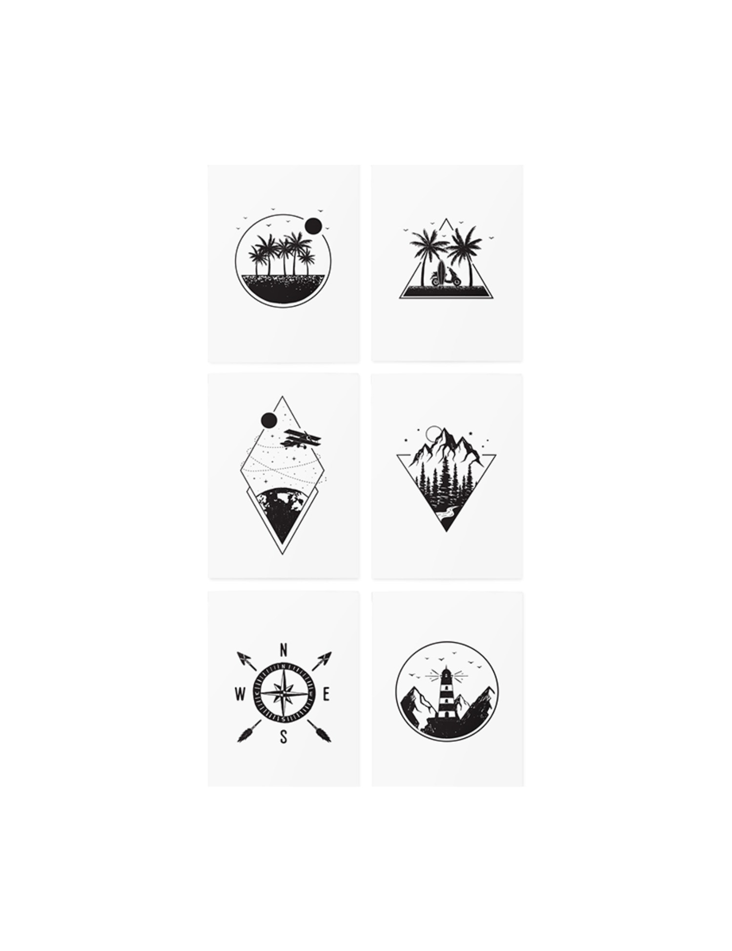 Картинка тату Travel set