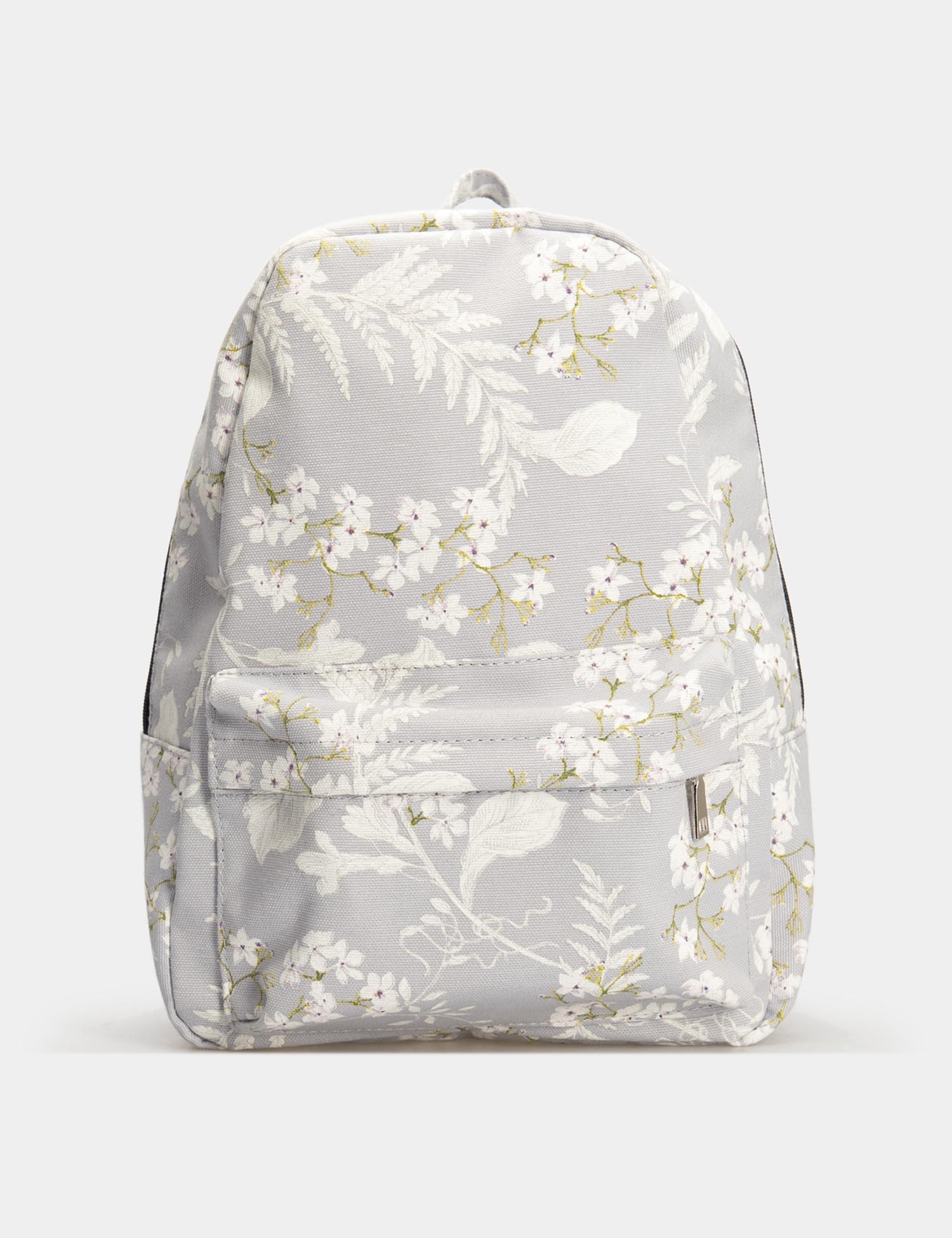 Картинка Жіночий бузковий рюкзак з рослинним візерунком