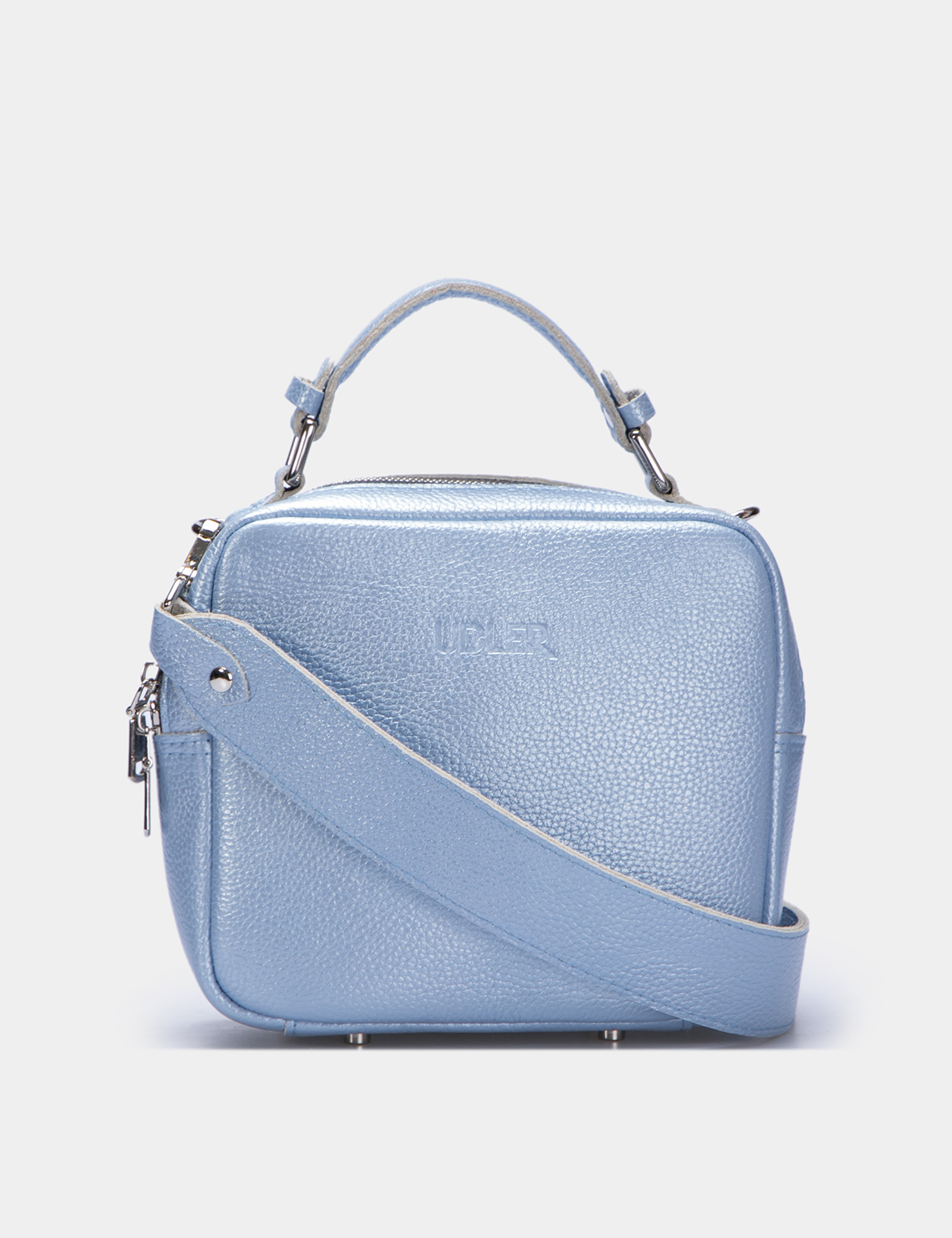Картинка Жіноча блакитна шкіряна сумка