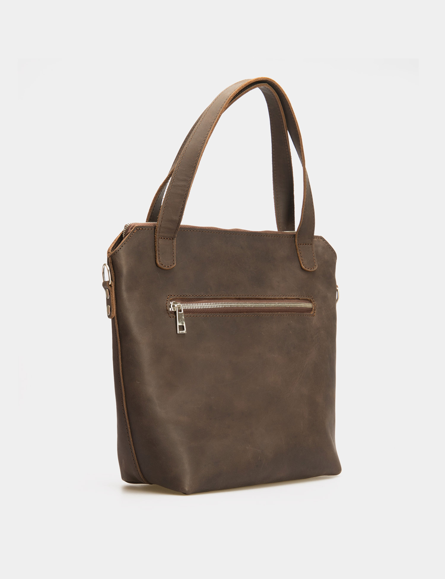 Картинка Жіноча темно-коричнева шкіряна сумка
