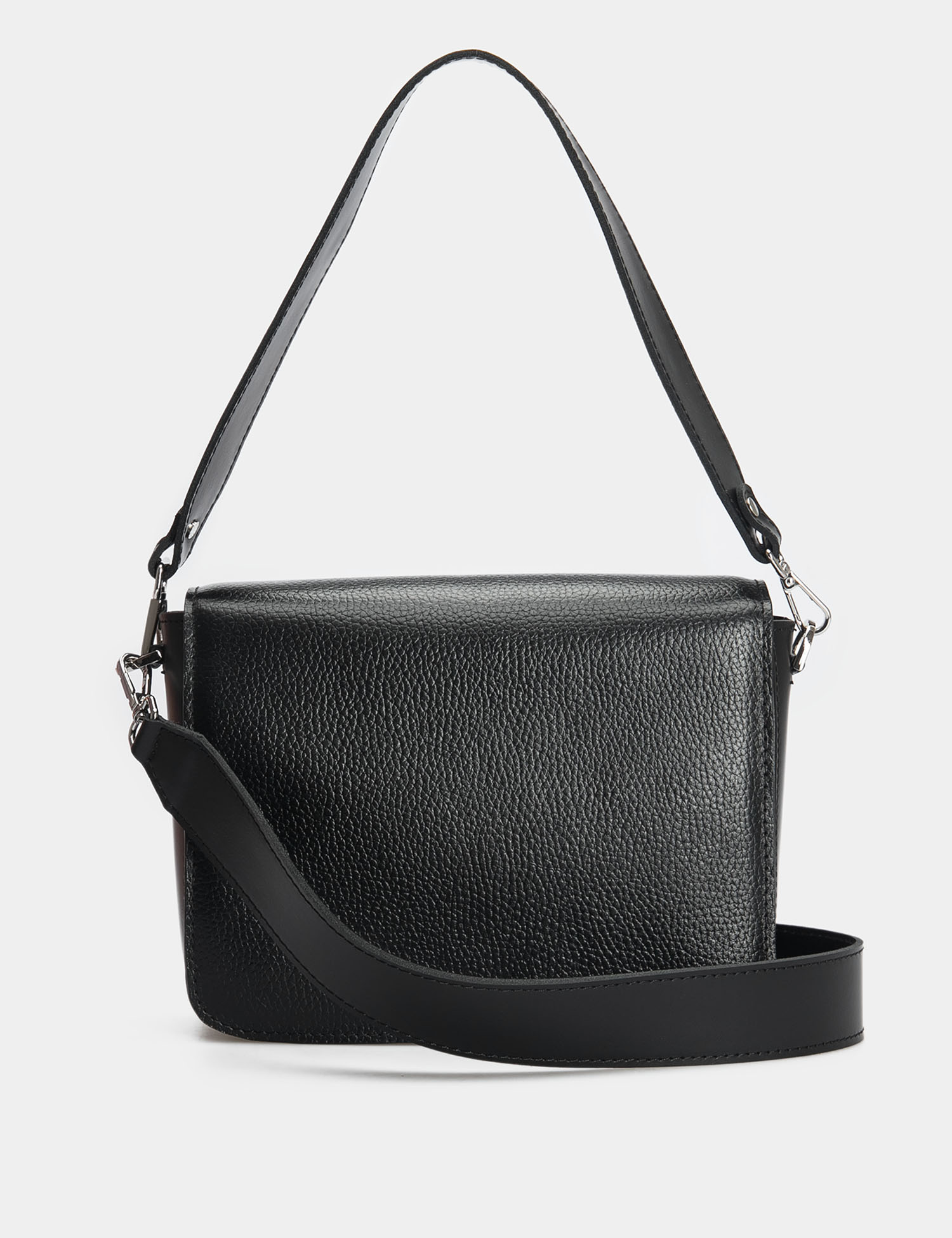 Картинка Жіноча чорна шкіряна сумка