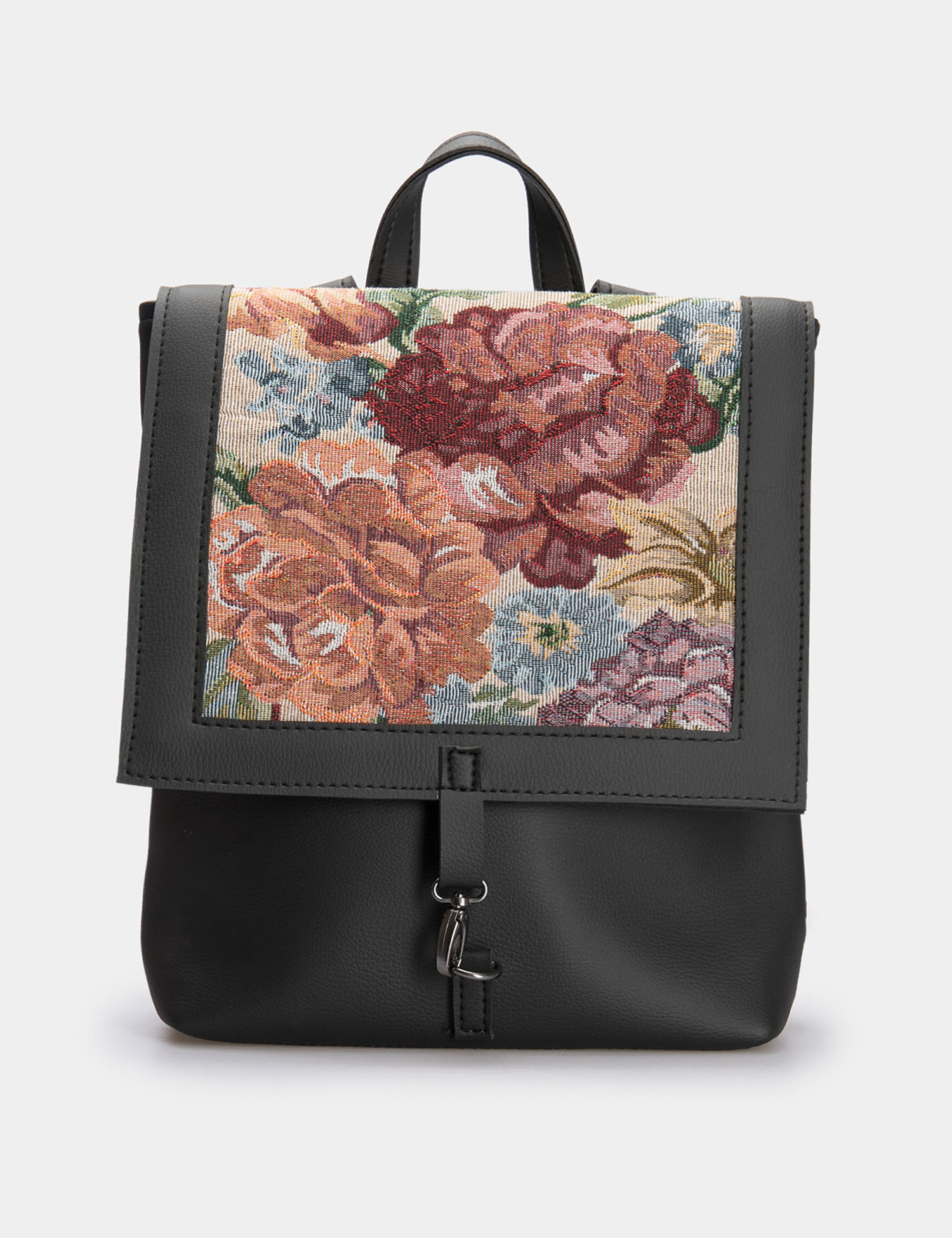 Картинка Жіночий чорний рюкзак з екошкіри