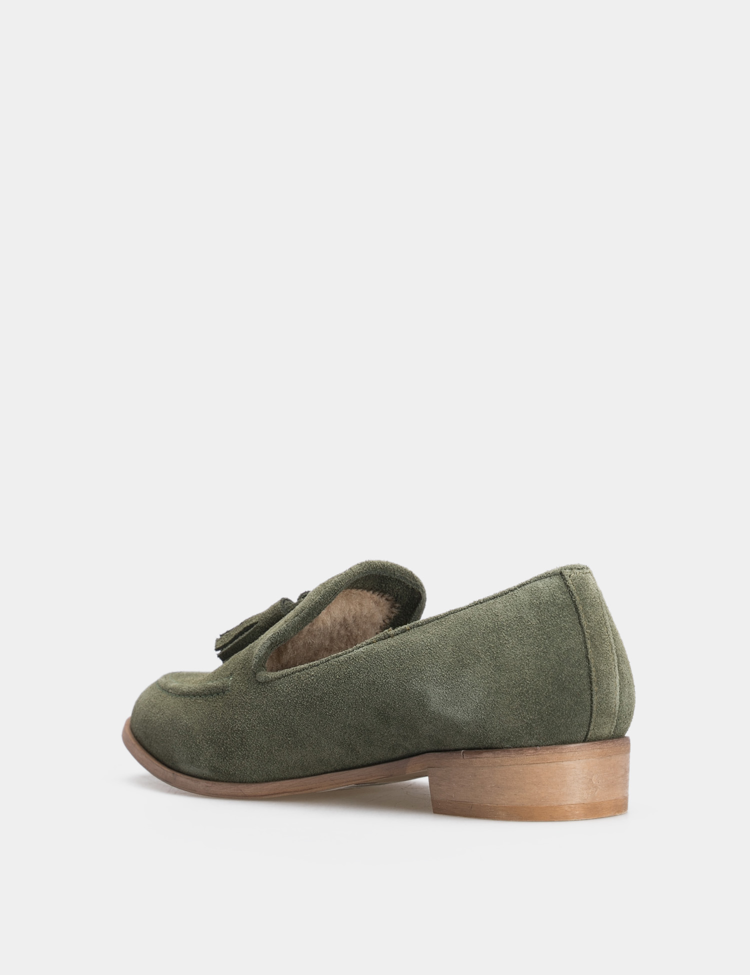 Картинка Жіночі темно-зелені замшеві черевики