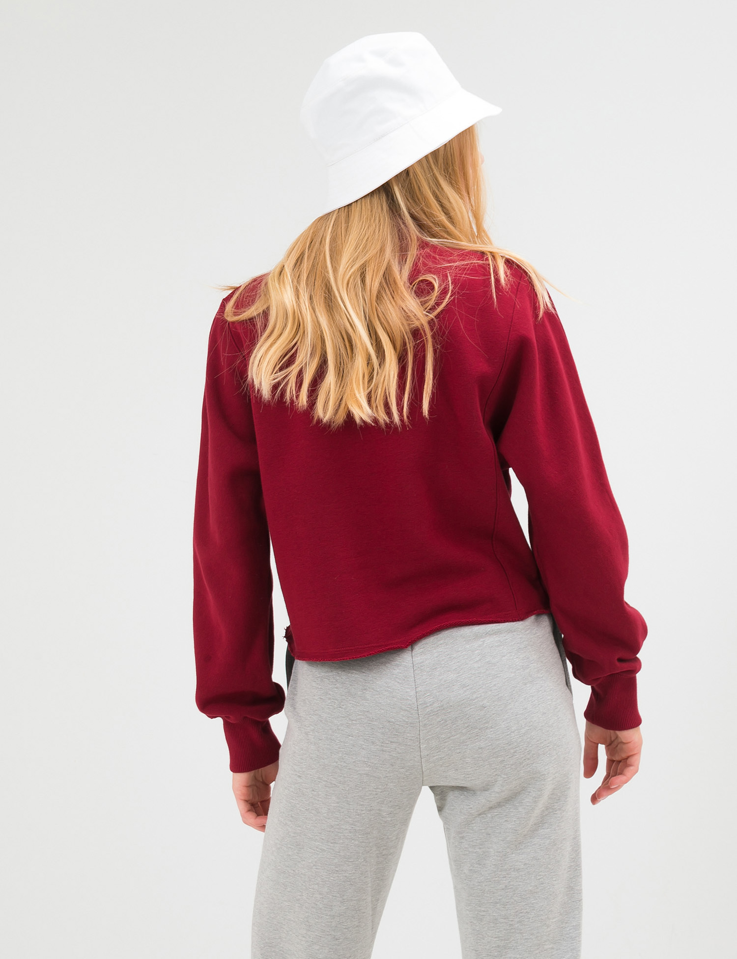 Картинка Жіноча бордова укорочена кофта