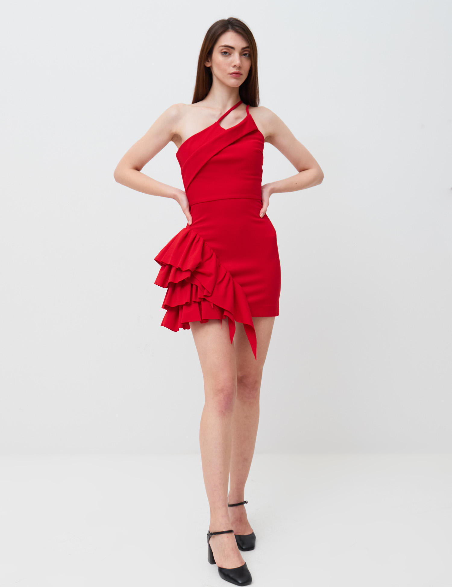 Картинка Червона сукня на одне плече