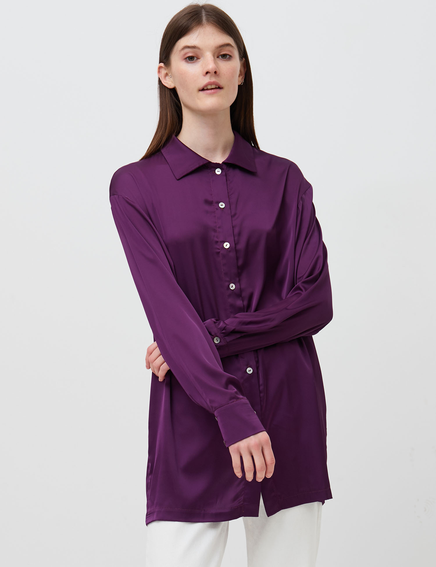 Картинка Жіноча бузкова блуза