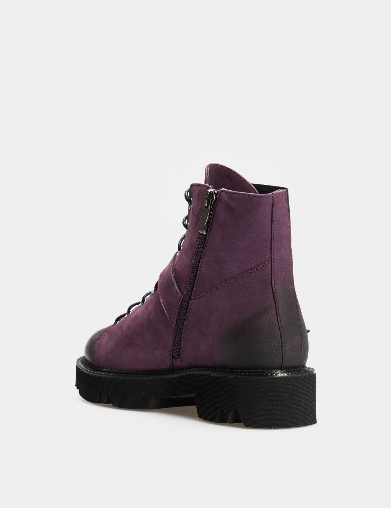 Картинка Жіночі фіолетові нубукові черевики