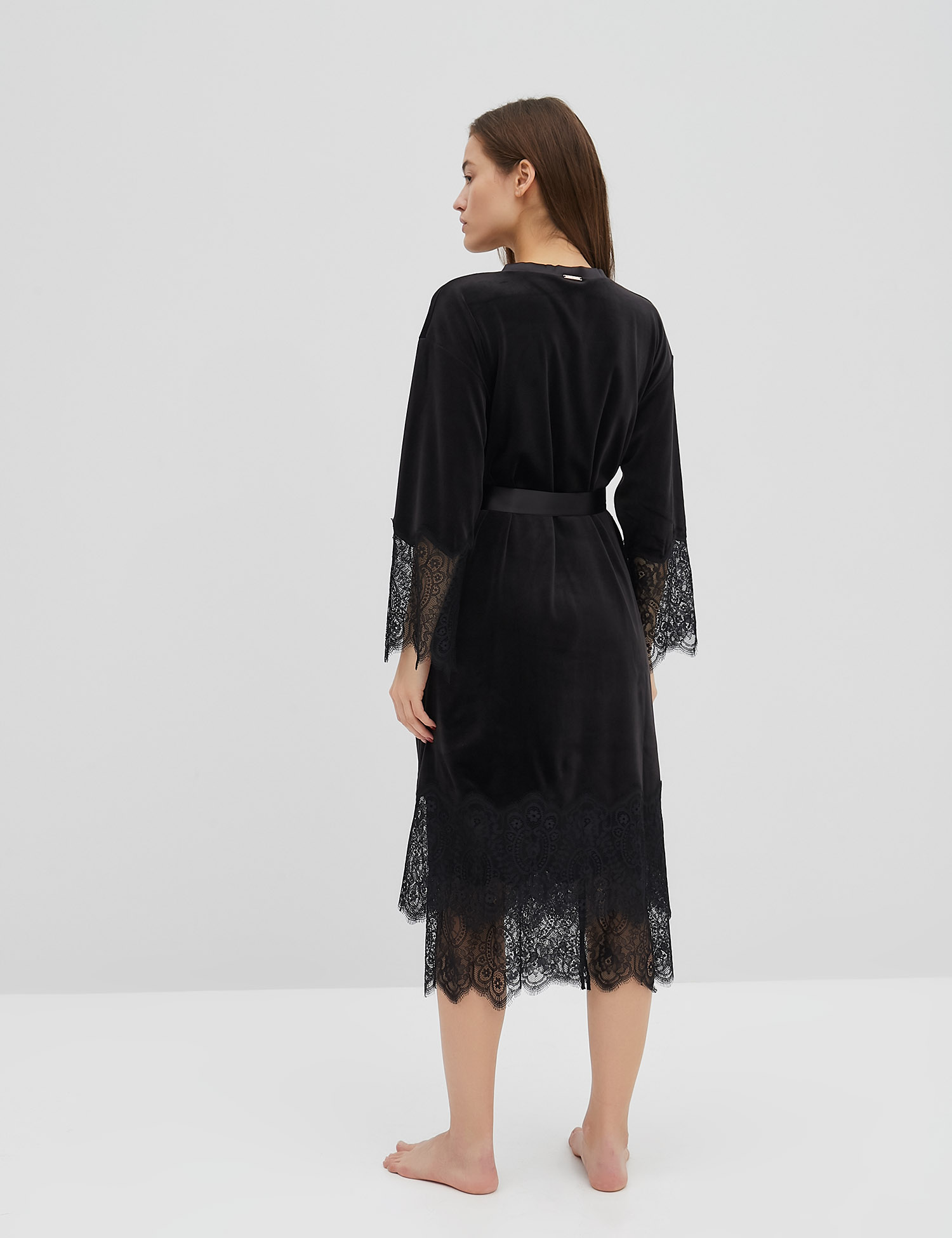 Картинка Жіночий чорний халат