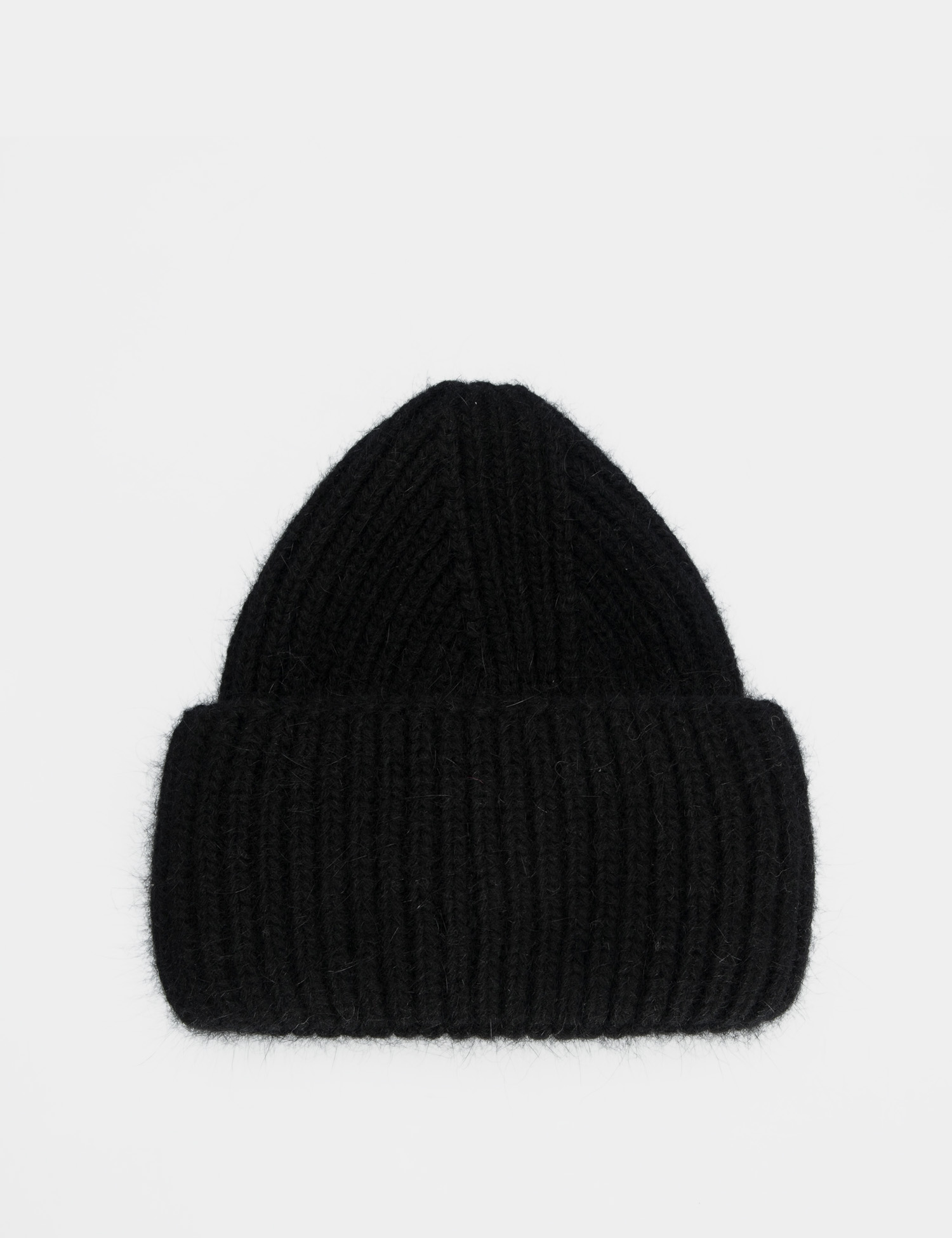 Картинка Жіноча чорна шапка з додаванням вовни