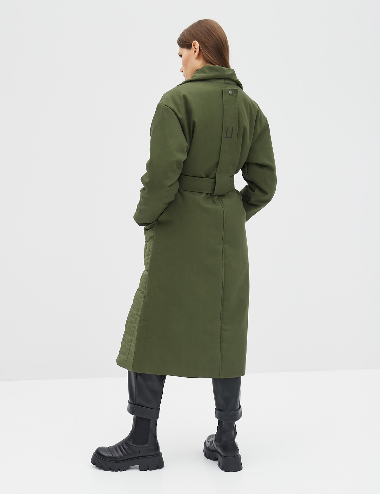 Картинка Жіноче зелене пальто на запах