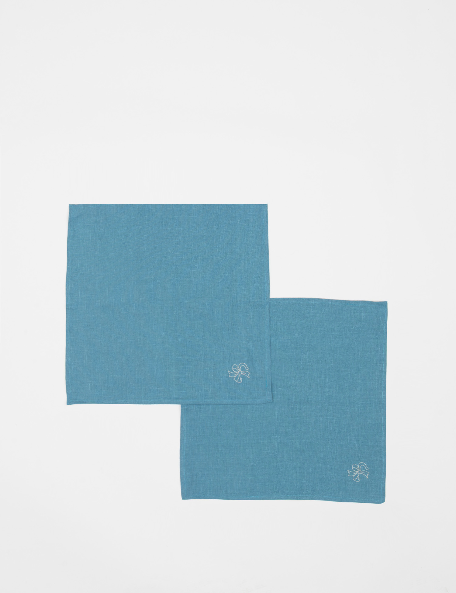 Картинка Набір блакитних лляних серветок 45*45 см