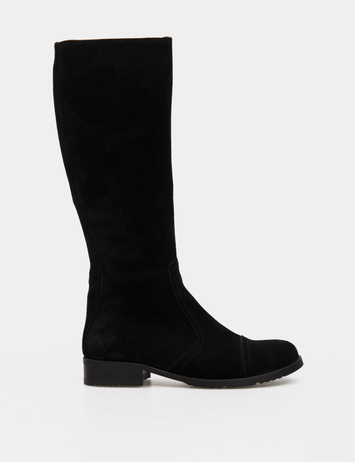 Картинка Жіночі чорні замшеві чоботи