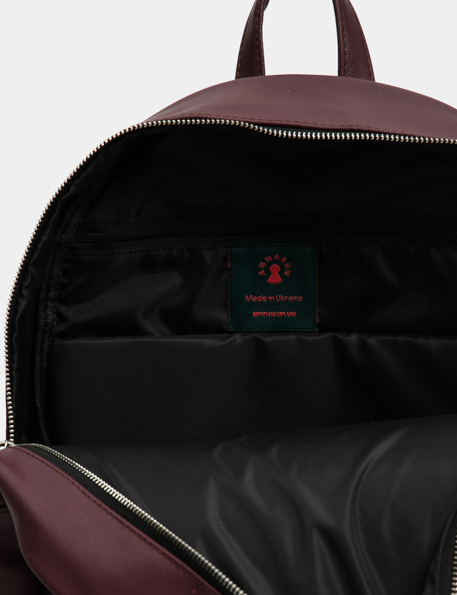 Картинка Жіночий бордовий рюкзак з екошкіри