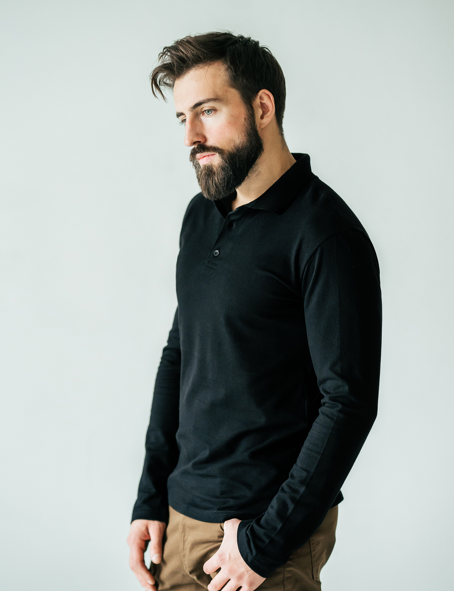 Картинка Чоловіче поло з довгим рукавом