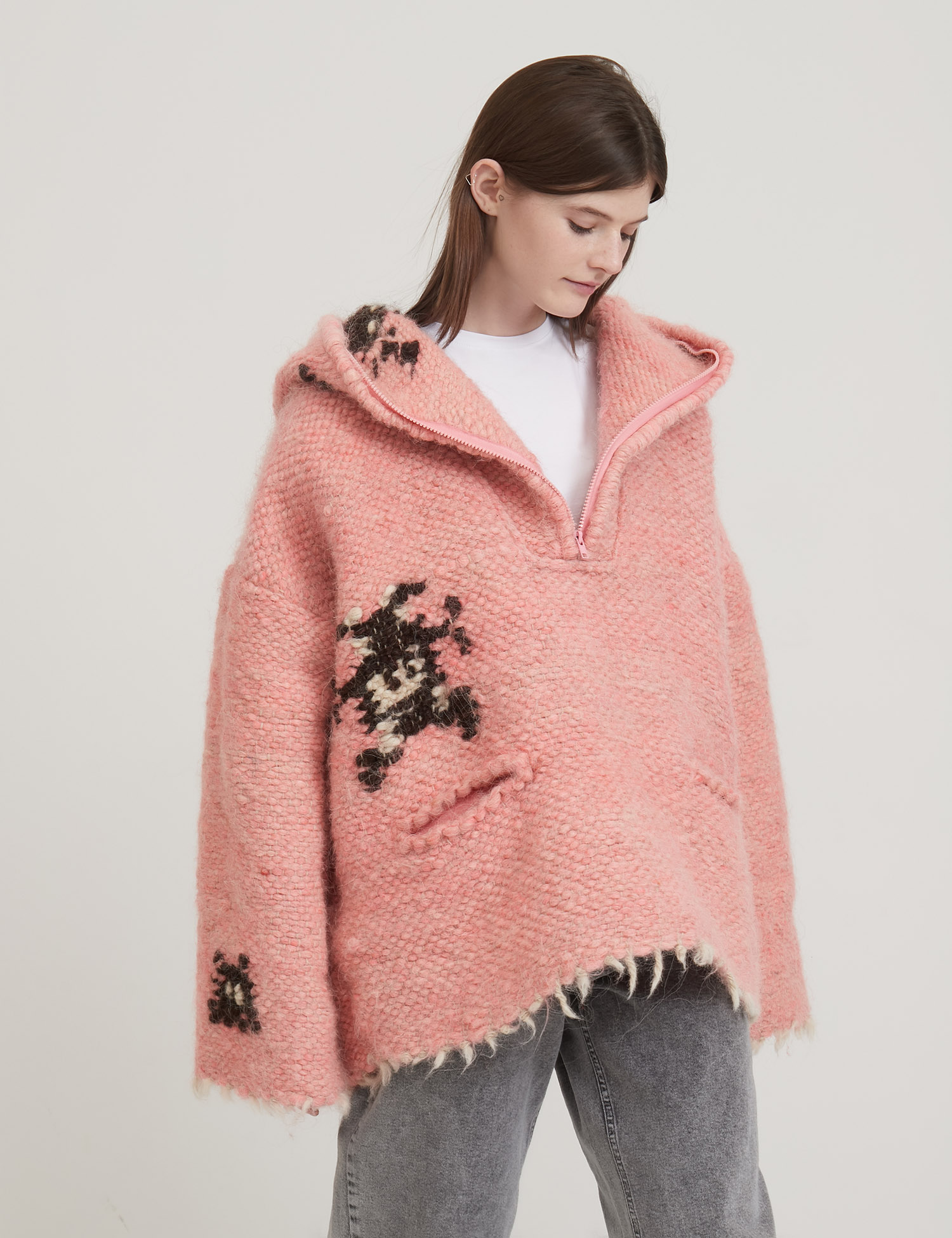 Картинка Жіноча рожева куртка з вовни