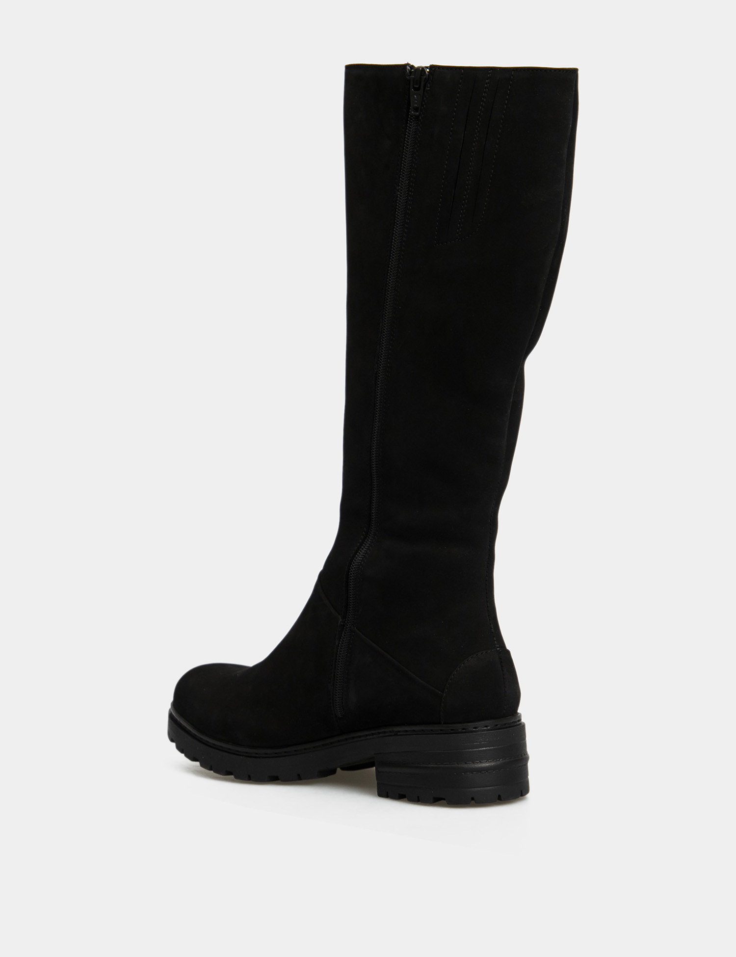 Картинка Жіночі чорні нубукові чоботи